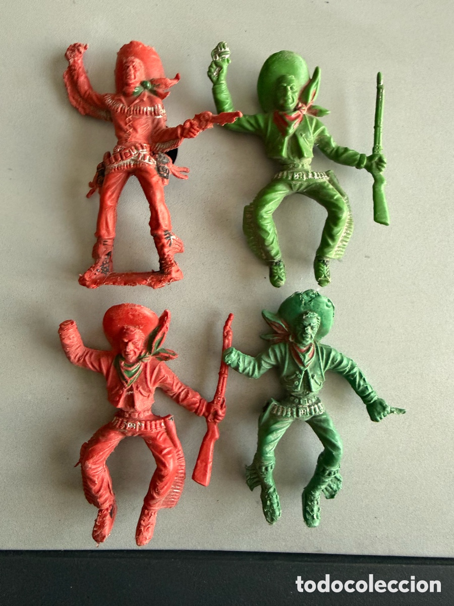 Figuras de goma y PVC: 4 VAQUEROS. LAFREDO 11-10-9 cm. Como se ven - Foto 1