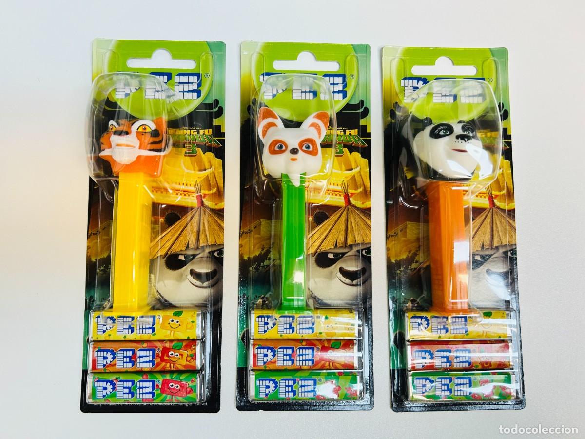 Figuras de Borracha e PVC: Lote de 3 dispensadores de caramelos PEZ - Colecci&oacute;n Kung Fu Panda 3, Set Completo
