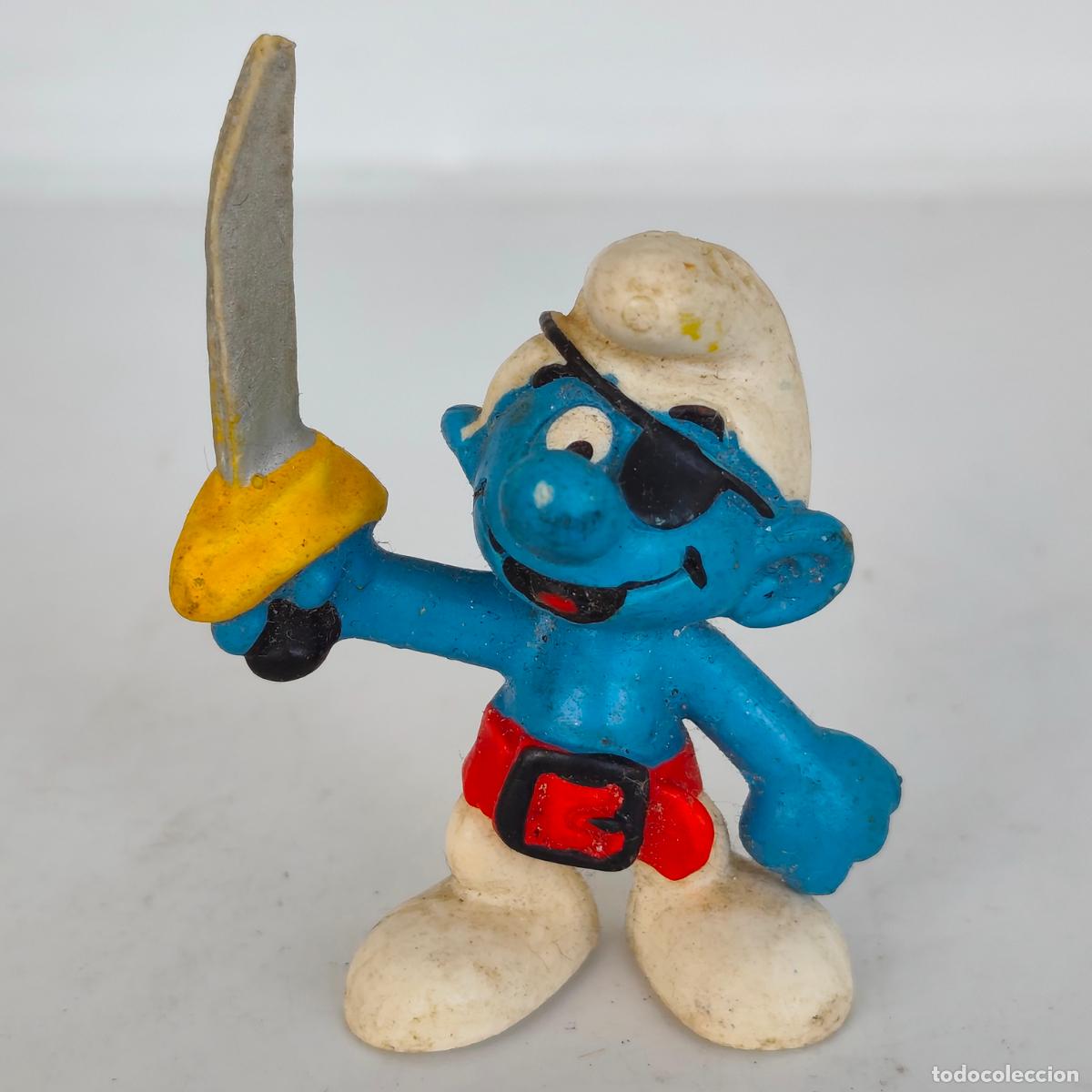 Figuras de goma y PVC: FIGURA PVC PIRATA PARCHE ESPADA PITUFO SCHLEICH PEYO SMURFS PITUFOS SMURF SCHLUMPF 6 west germany