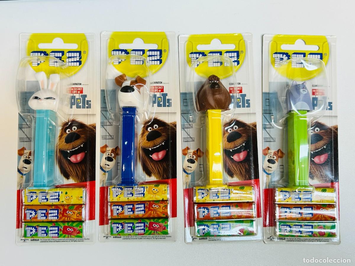 Figuras de Borracha e PVC: Lote de 4 dispensadores de caramelos PEZ - Colecci&oacute;n Mascotas / The Secret Life of Pets, Set Complet