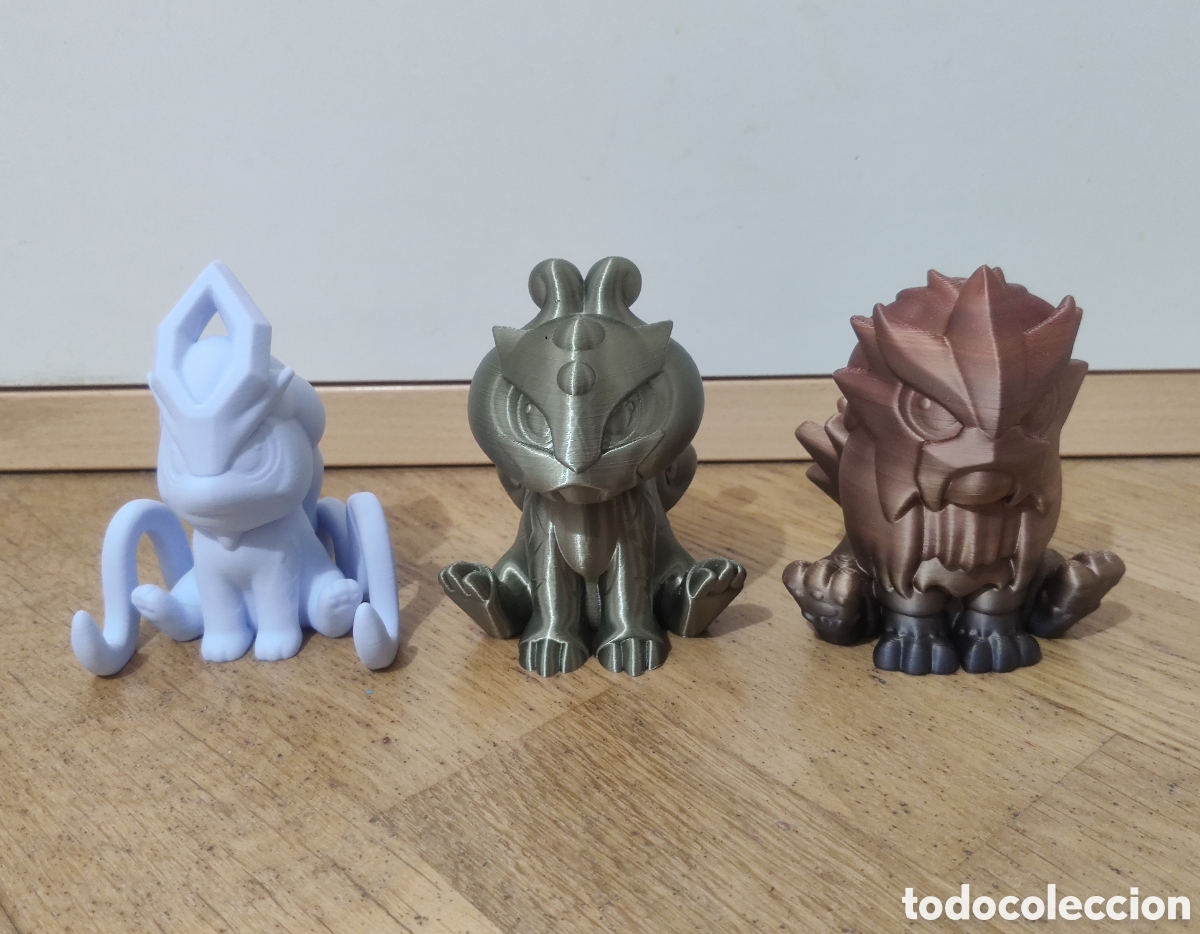 Figuras de goma y PVC: Lote 3 Figuras Pok&eacute;mon Impresi&oacute;n 3D PLA - Suicune, Raikou y Entei