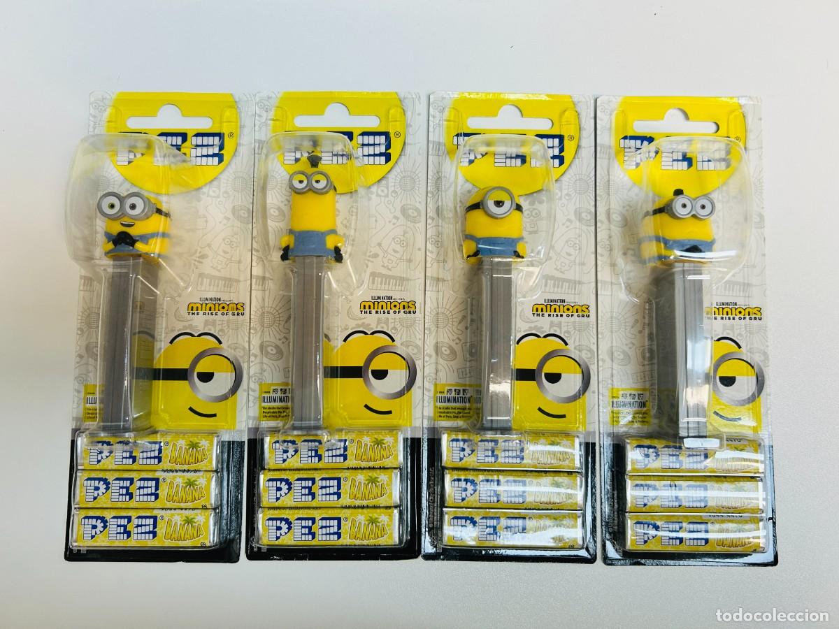 Figuras de Borracha e PVC: Lote de 4 dispensadores de caramelos PEZ - Colecci&oacute;n Minions