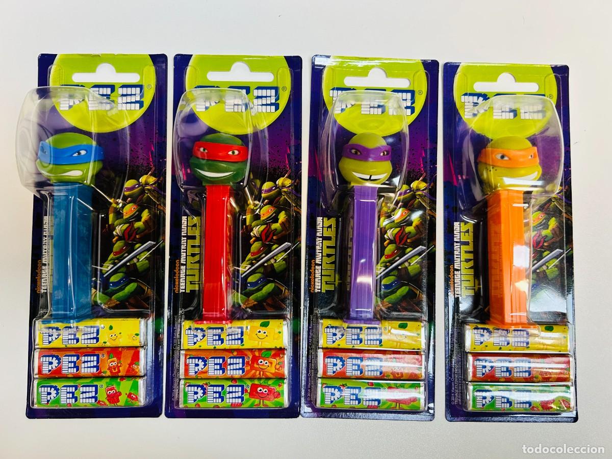 Figuras de Borracha e PVC: Lote de 4 dispensadores de caramelos PEZ - Colecci&oacute;n Las Tortugas Ninja, Set Completo