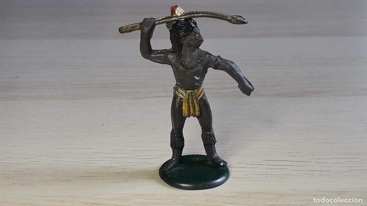 Figuras de goma y PVC: Guerrero negro Safari &Aacute;frica, fabricado en goma, Gama Spain tipo Pech, original a&ntilde;os 50.