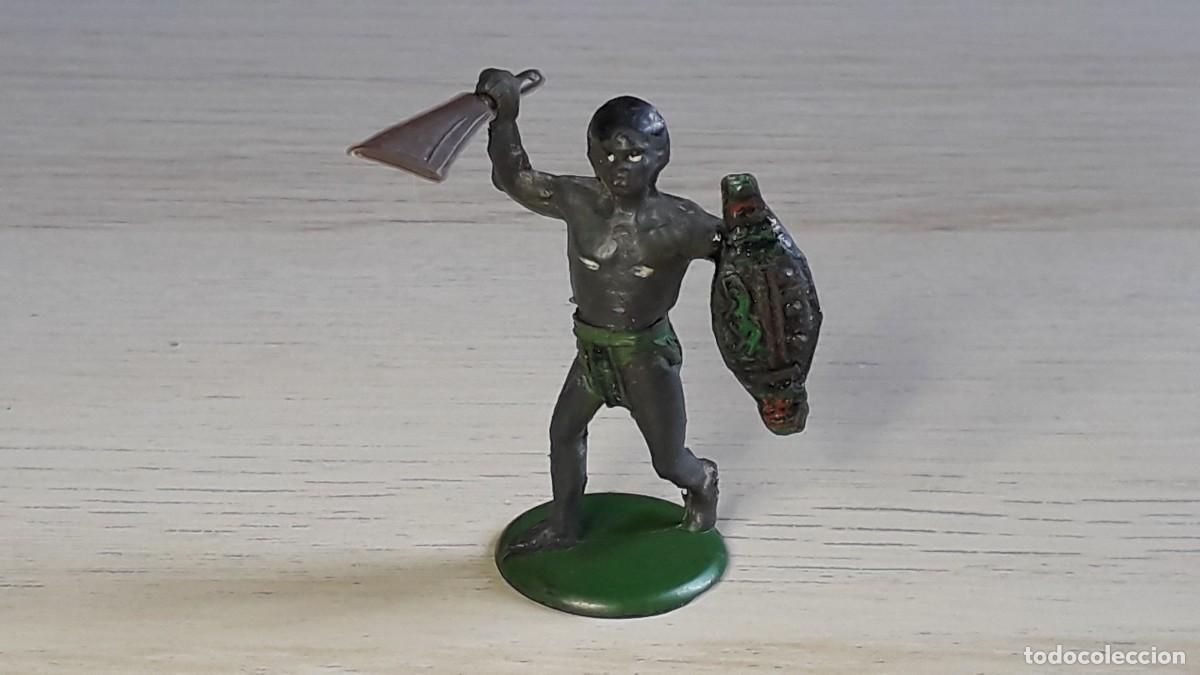 Figuras de goma y PVC: Guerrero Pigmeo negro Safari &Aacute;frica, fabricado en goma, Gama Spain tipo Pech, original a&ntilde;os 50.