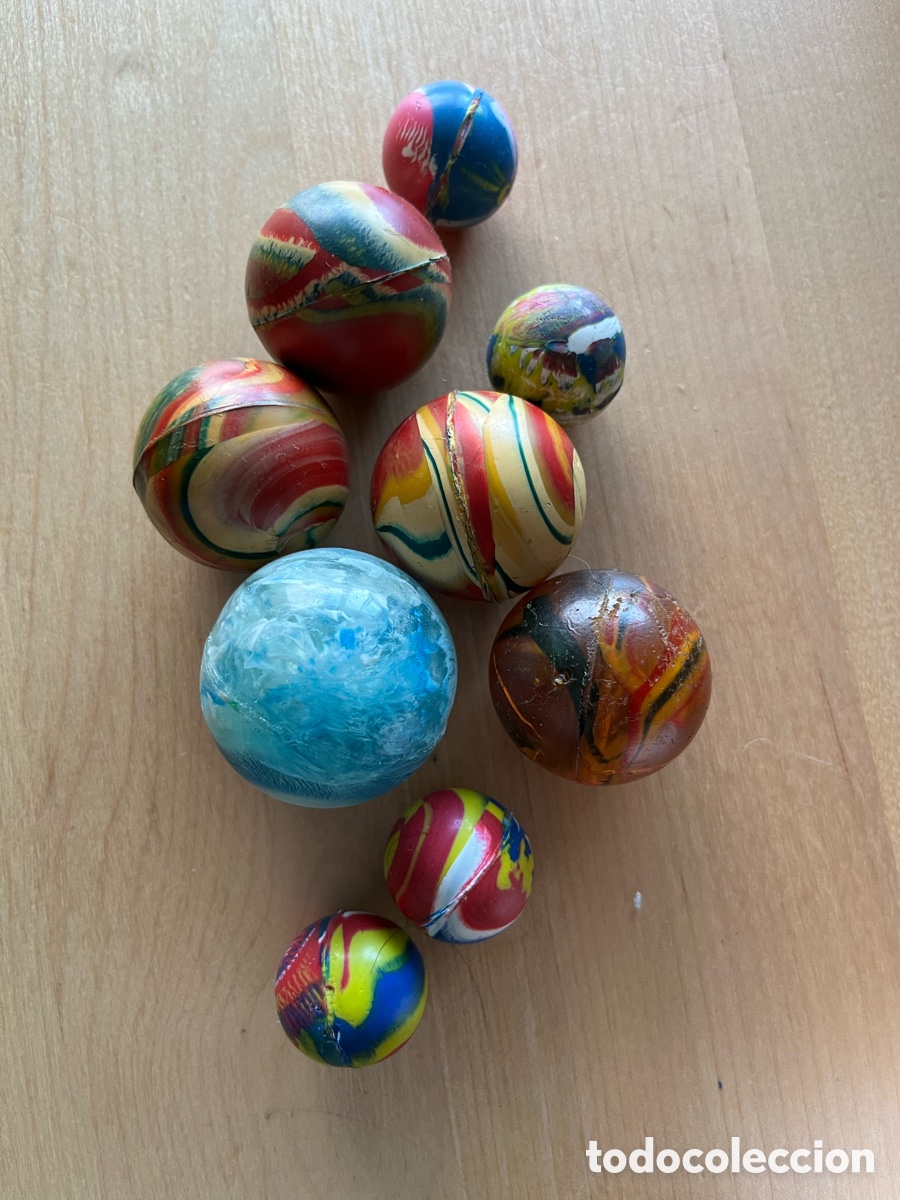 Rubber and PVC Figures: CONJUNTO DE 9 PELOTAS SALTARINAS