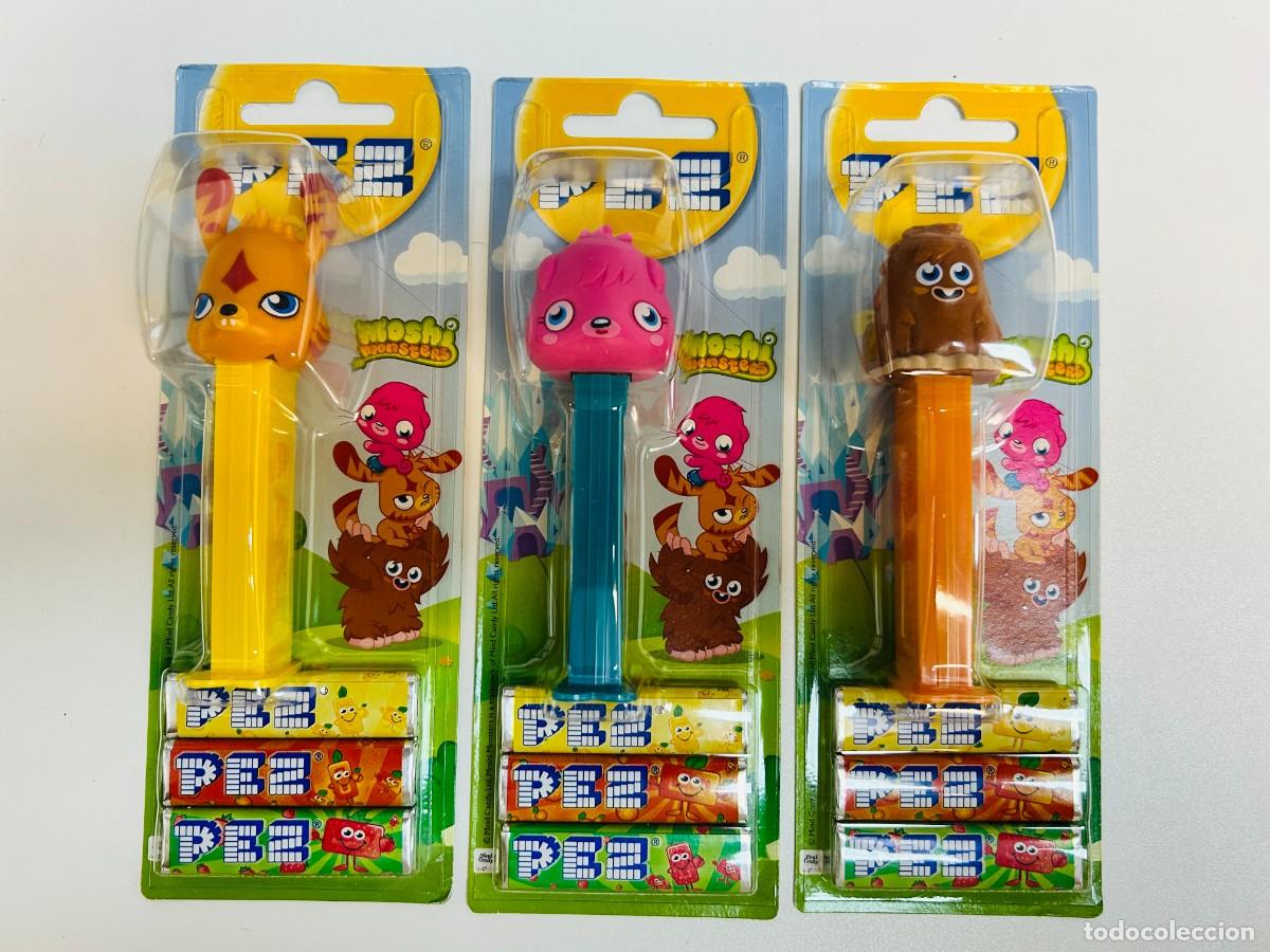 Figuras de Borracha e PVC: Lote de 3 dispensadores de caramelos PEZ - Colecci&oacute;n Moshi Monsters, Set Completo