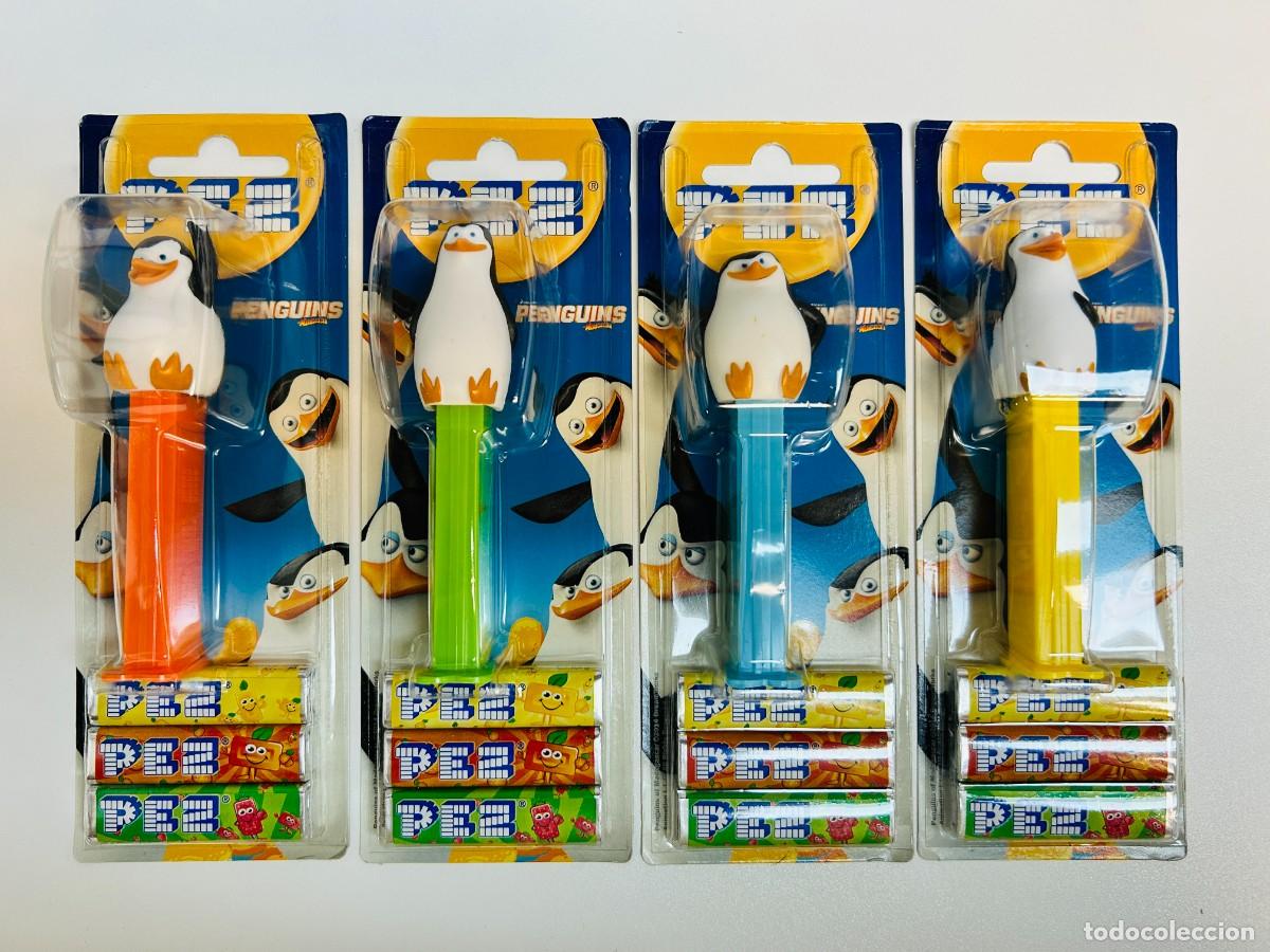 Figurines en Caoutchouc et PVC: Lote de 4 dispensadores de caramelos PEZ - Colecci&oacute;n Los Ping&uuml;inos de Madagascar, Set Completo