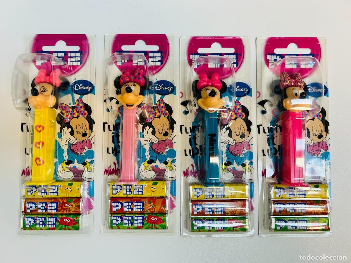 PEZ Spender: Lote de 4 dispensadores de caramelos PEZ - Colecci&oacute;n Minnie Mouse &rdquo;Turn it up!&rdquo;, Set Completo