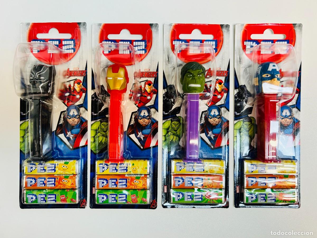 Figure di Gomma e PVC: Lote de 4 dispensadores de caramelos PEZ - Colecci&oacute;n Marvel Vengadores / Avengers, Set Completo