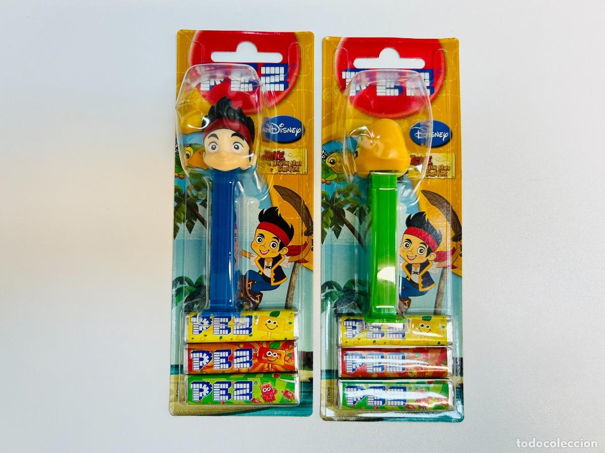 Figurines en Caoutchouc et PVC: Lote de 2 dispensadores de caramelos PEZ - Colecci&oacute;n Jake y los Piratas de Nunca Jam&aacute;s, Set Completo