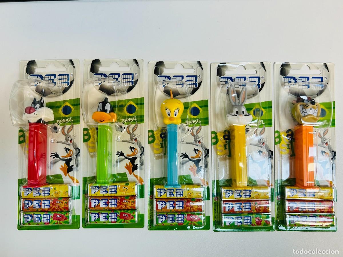 Figure di Gomma e PVC: Lote de 5 dispensadores de caramelos PEZ - Colecci&oacute;n Looney Tunes Brasil, Set Completo