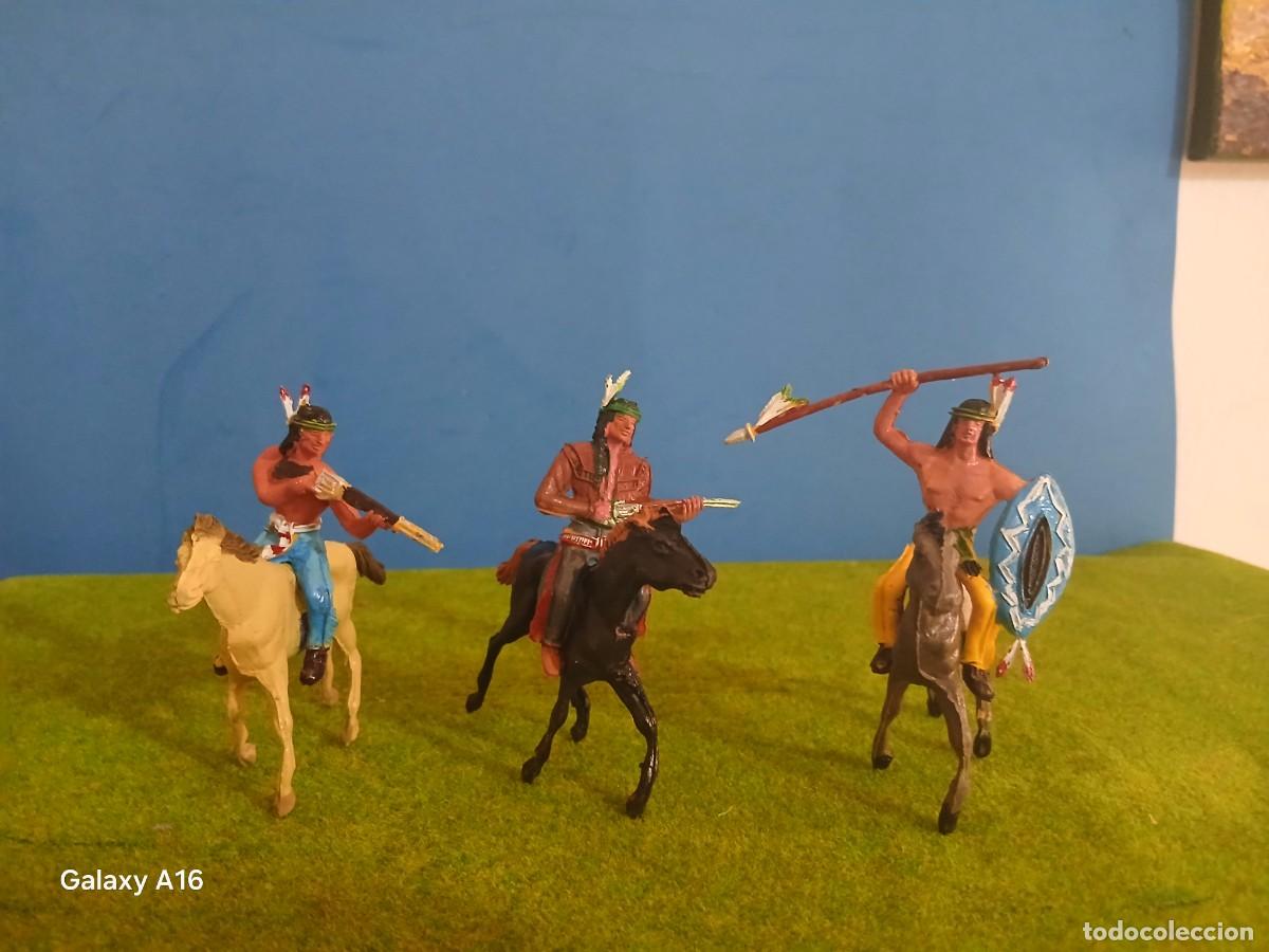 Figuras de goma y PVC: SOLDADOS DE PLASTICO INDIOS COMANSI COMO NUEVOS - Foto 1