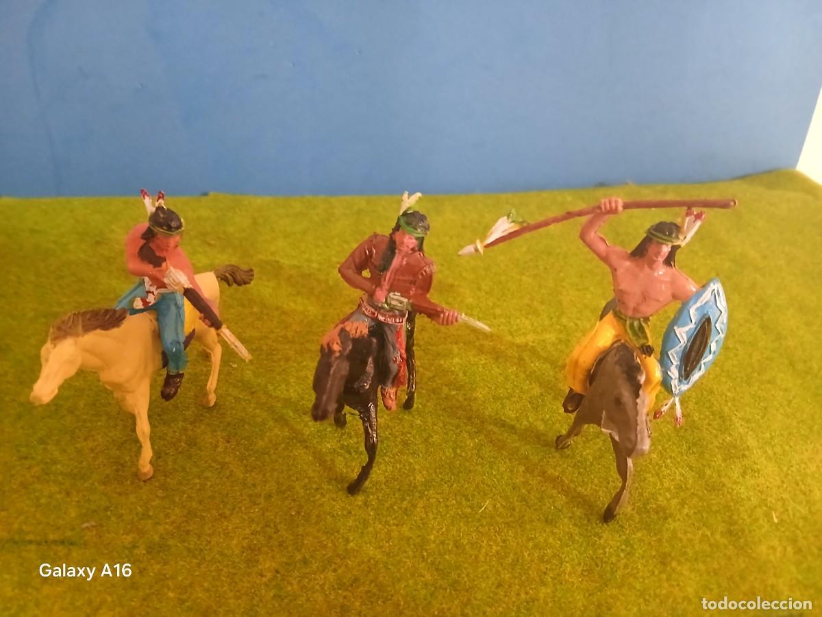 Figuras de goma y PVC: SOLDADOS DE PLASTICO INDIOS COMANSI COMO NUEVOS - Foto 3