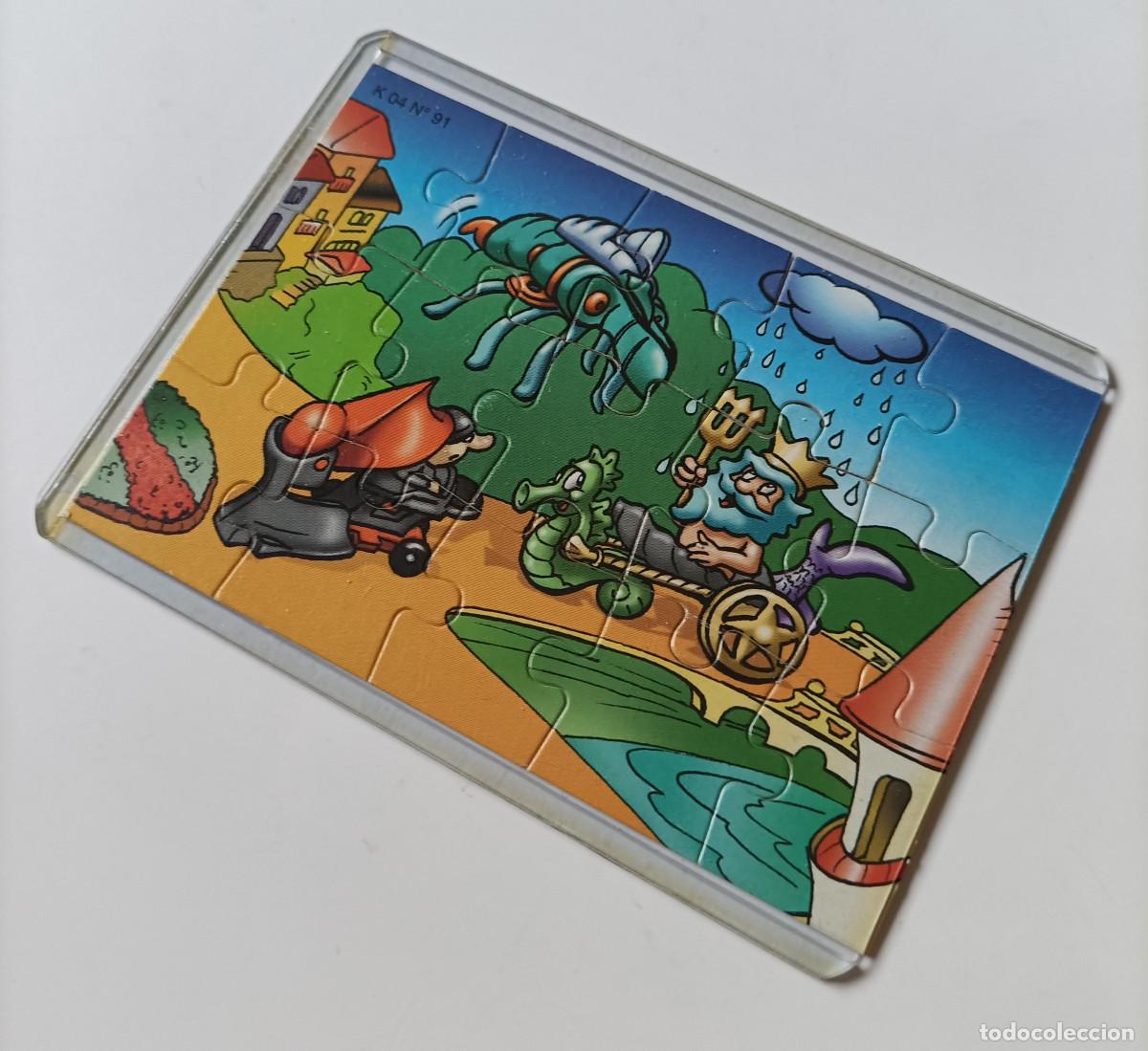 Figuras de goma Kinder: puzzle kinder antiguo funda puzle rompecabezas k04 91 neptuno bpz papel caballito de mar