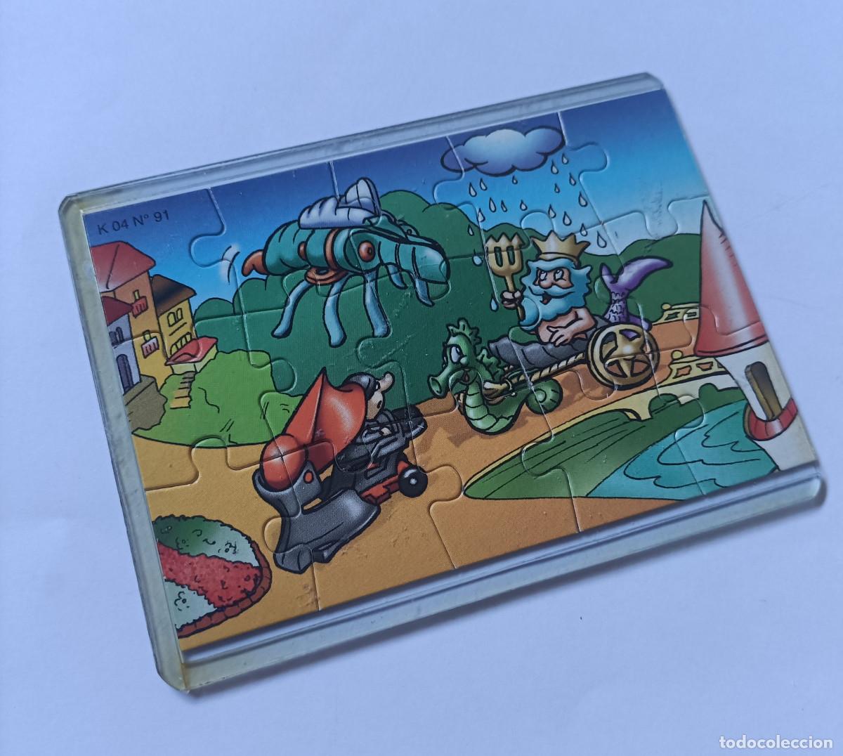Figuras de goma Kinder: puzzle kinder antiguo funda puzle rompecabezas k04 91 neptuno bpz papel caballito de mar
