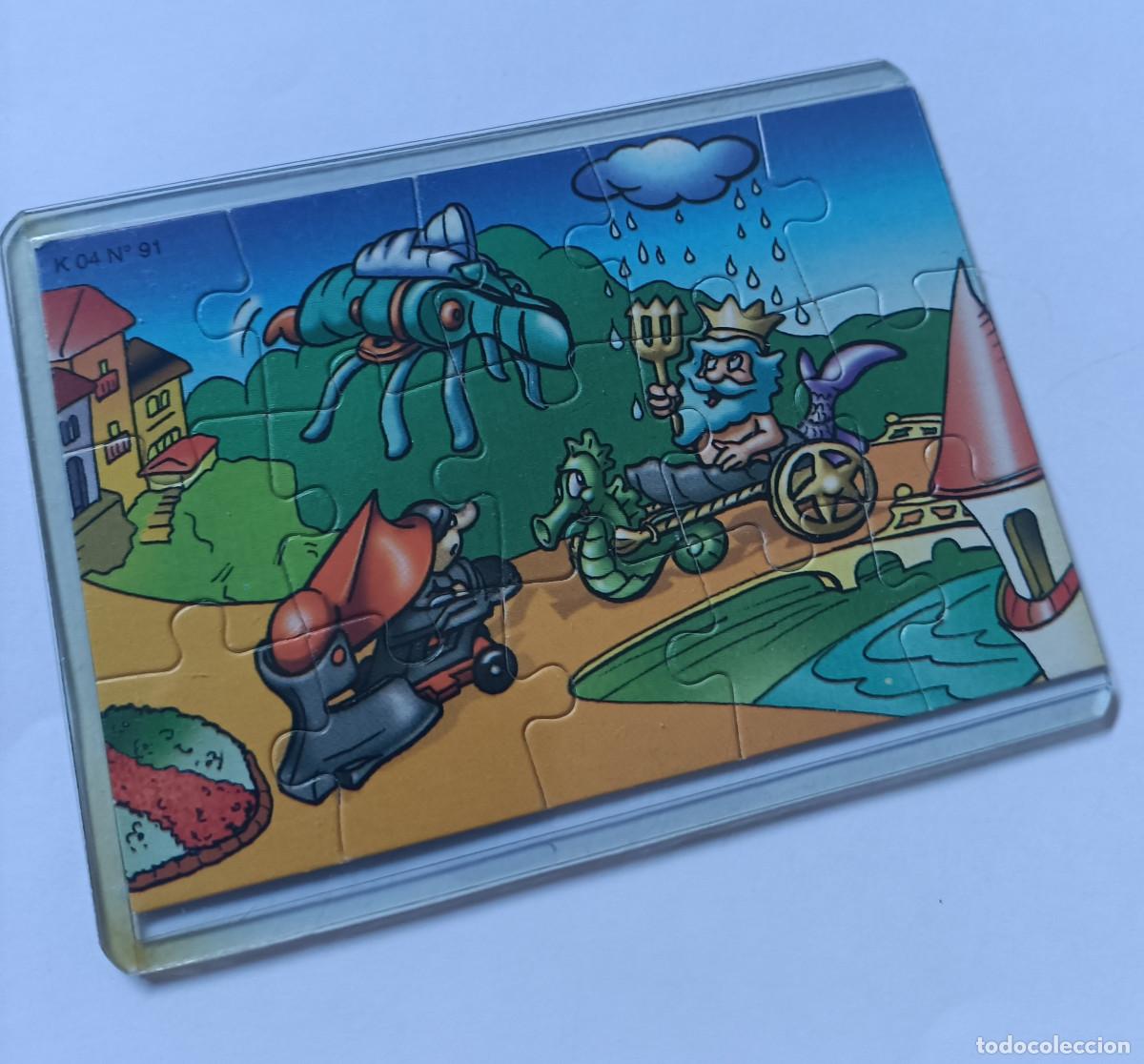 Figuras de goma Kinder: puzzle kinder antiguo funda puzle rompecabezas k04 91 neptuno bpz papel caballito de mar