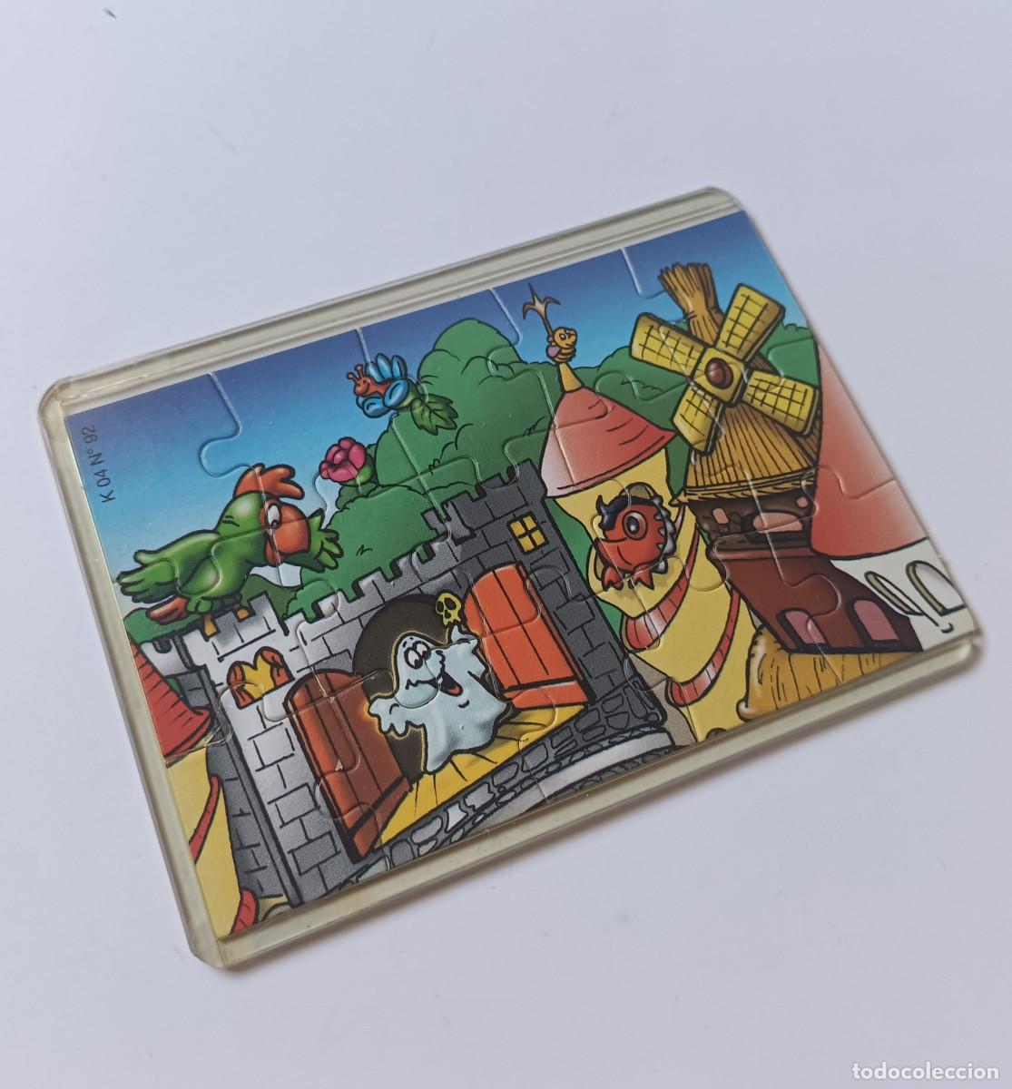 Figuras de goma Kinder: puzzle kinder antiguo funda puzle rompecabezas k04 92 castillo fantasma molino torre