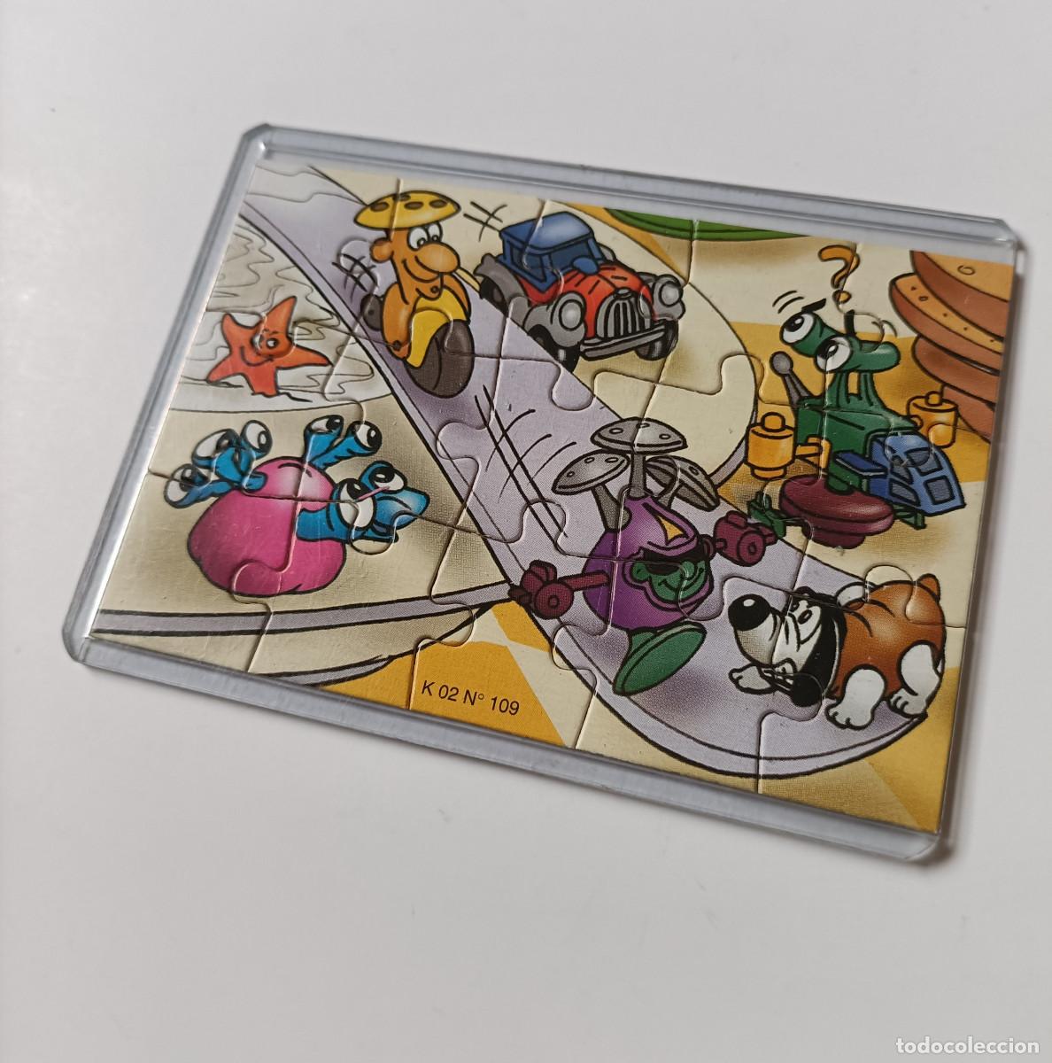 Figuras de goma Kinder: puzzle kinder antiguo funda puzle rompecabezas k02 02 109 perro estrella mar robot bpz papel