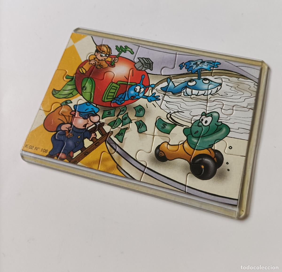 Figuras de goma Kinder: puzzle kinder antiguo funda puzle rompecabezas k02 02 108 gusano ladron