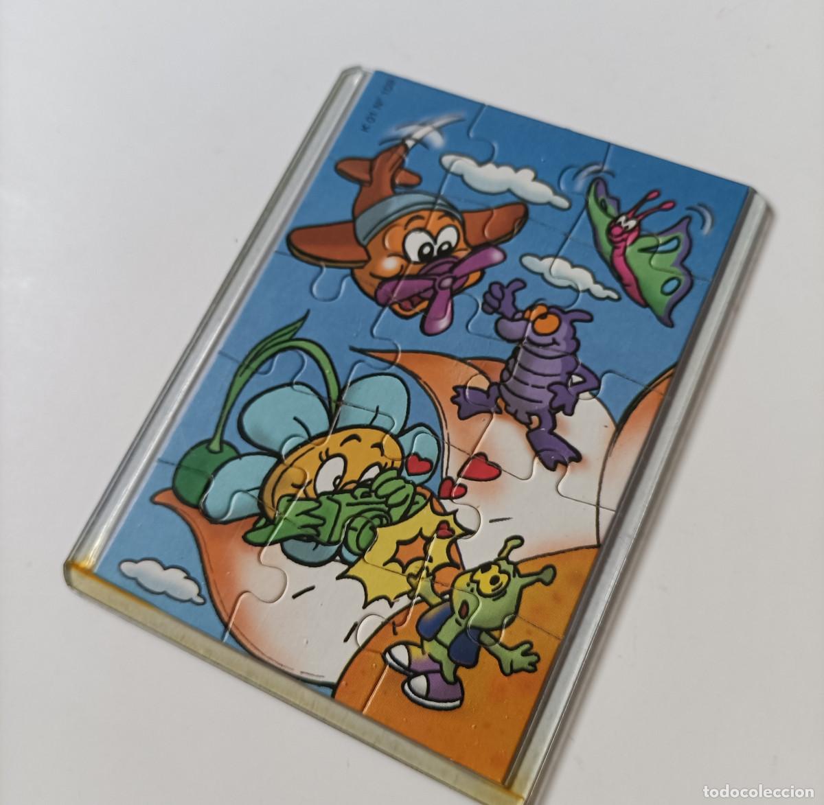 Figuras de goma Kinder: puzzle kinder antiguo funda puzle rompecabezas k01 01 109 flor fotografa avion mariposa