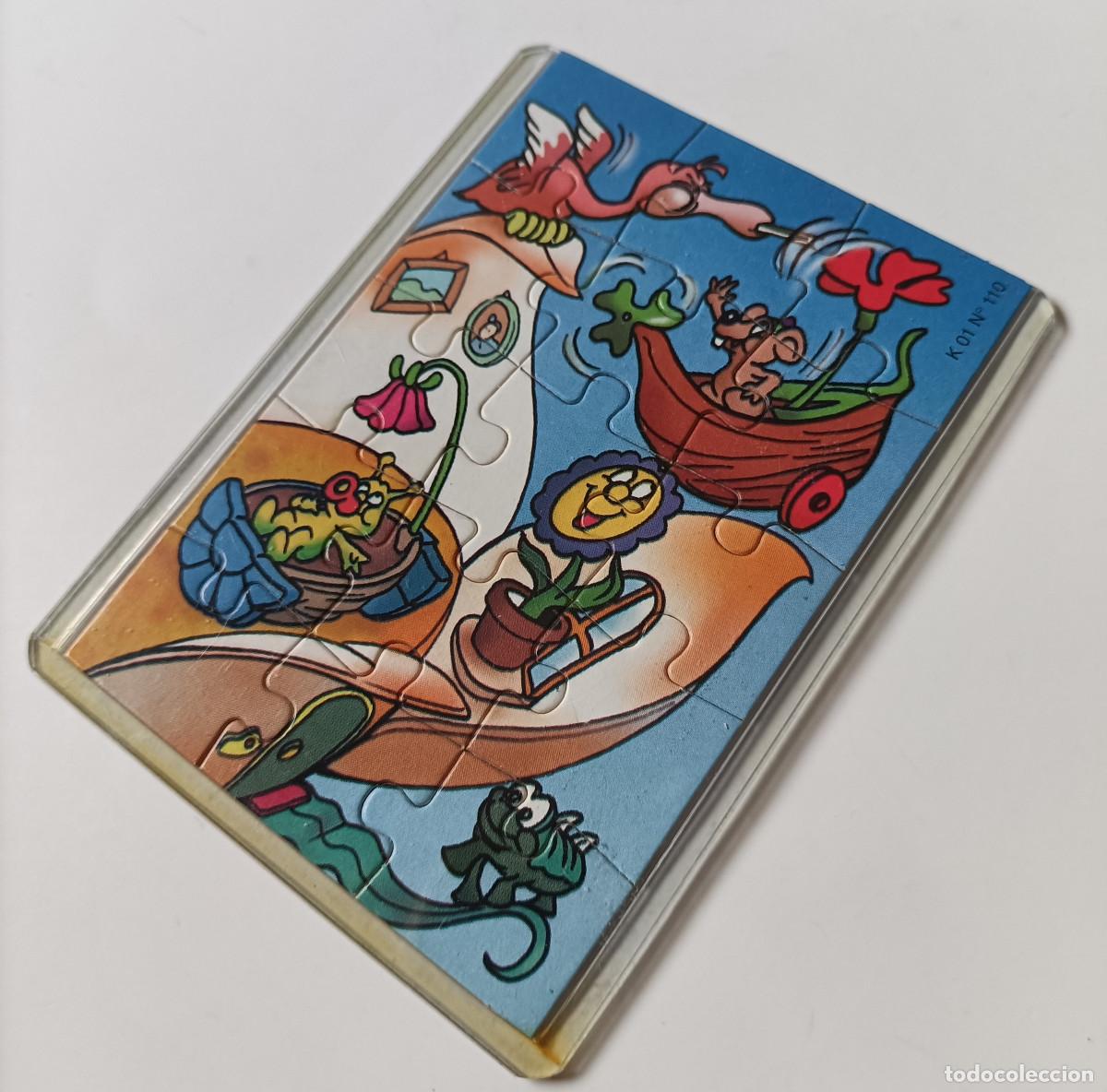 Figuras de goma Kinder: puzzle kinder antiguo puzle rompecabezas k01 01 110 funda bicho cuna planta maceta