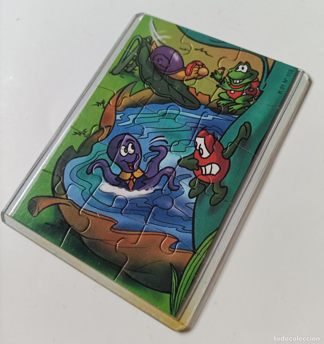 Figuras de goma Kinder: puzzle kinder antiguo puzle rompecabezas k01 01 115 funda rana pulpo caracol bpz papel