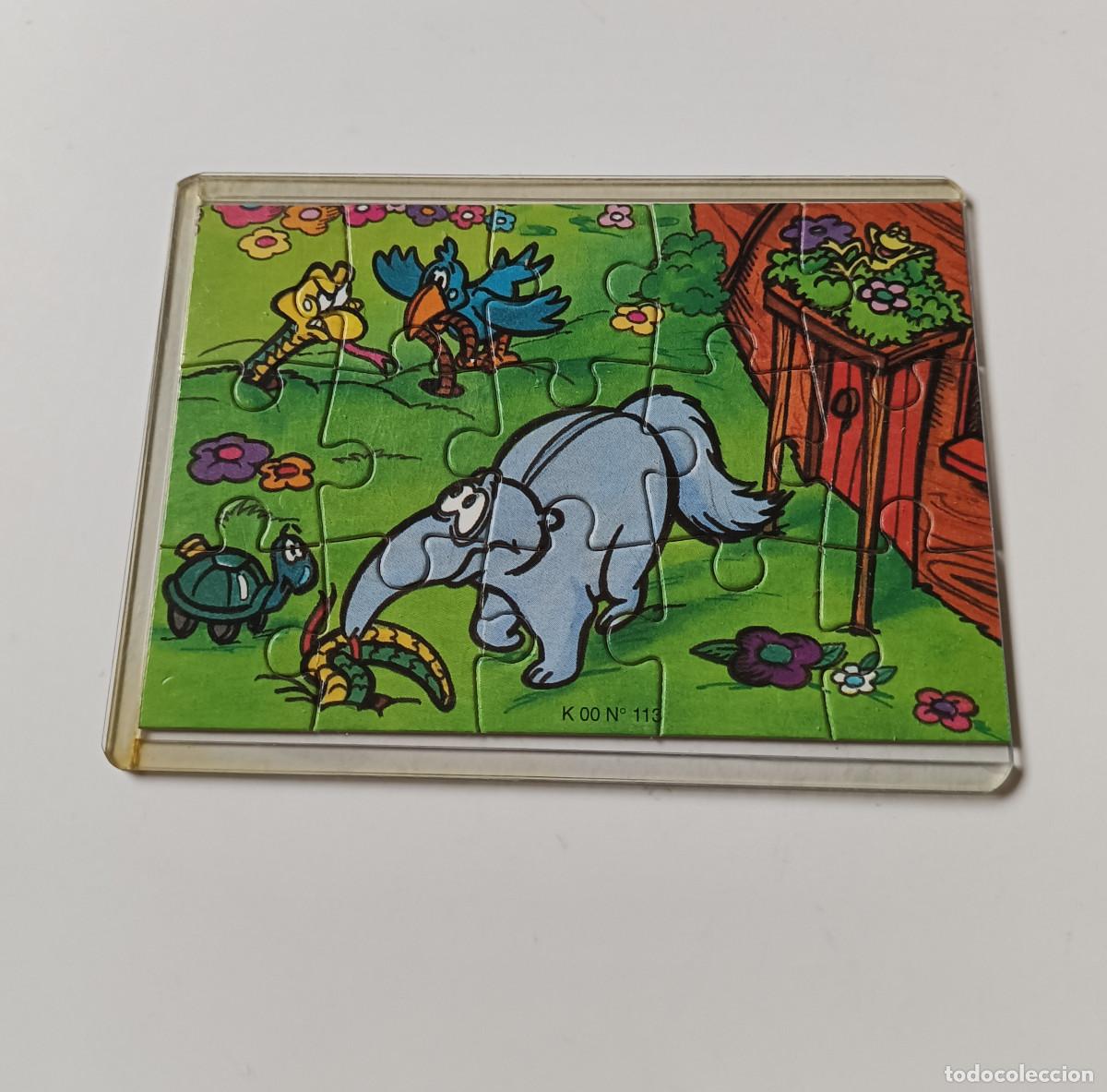 Figuras de goma Kinder: puzzle kinder antiguo funda puzle rompecabezas k00 113 oso hormiguero pajaro serpiente