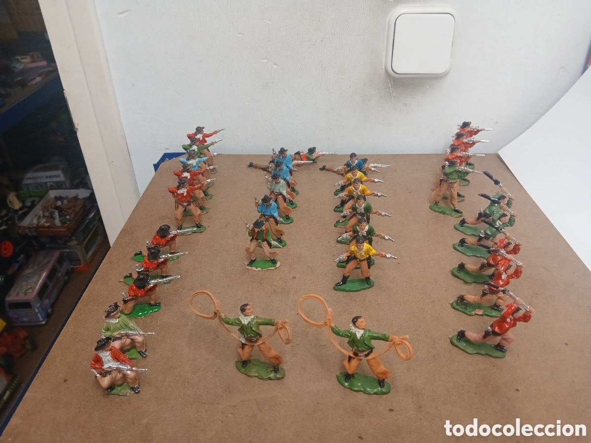 Figure di Gomma e PVC: Reamsa lote de 35 mu&ntilde;ecos oeste pistoleros