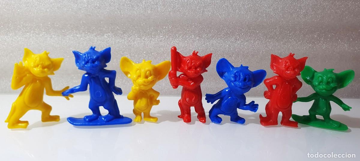 Figuras de goma y PVC: Colecci&oacute;n VTG ~ &rdquo;TOM Y JERRY&rdquo; ~ 7 Figuras Promocionales Dunkin Monocrom&aacute;ticos ~ 1995.