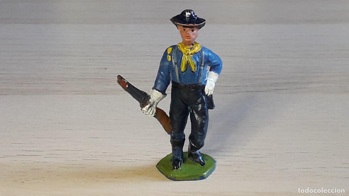 Rubber and PVC Figures: Federal Yankee 7&deg; caballer&iacute;a, serie Rin Tin Tin, goma, Jecsan Spain, original a&ntilde;os 50.