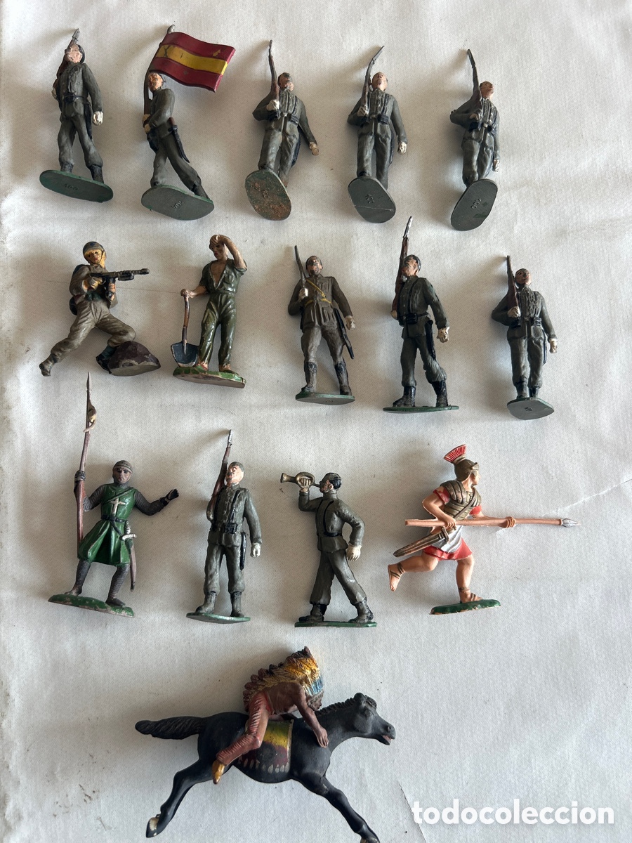Gummi- und PVC-Figuren: Magnifico lote de 15 soldados de epoca,Jecsan,Reamsa