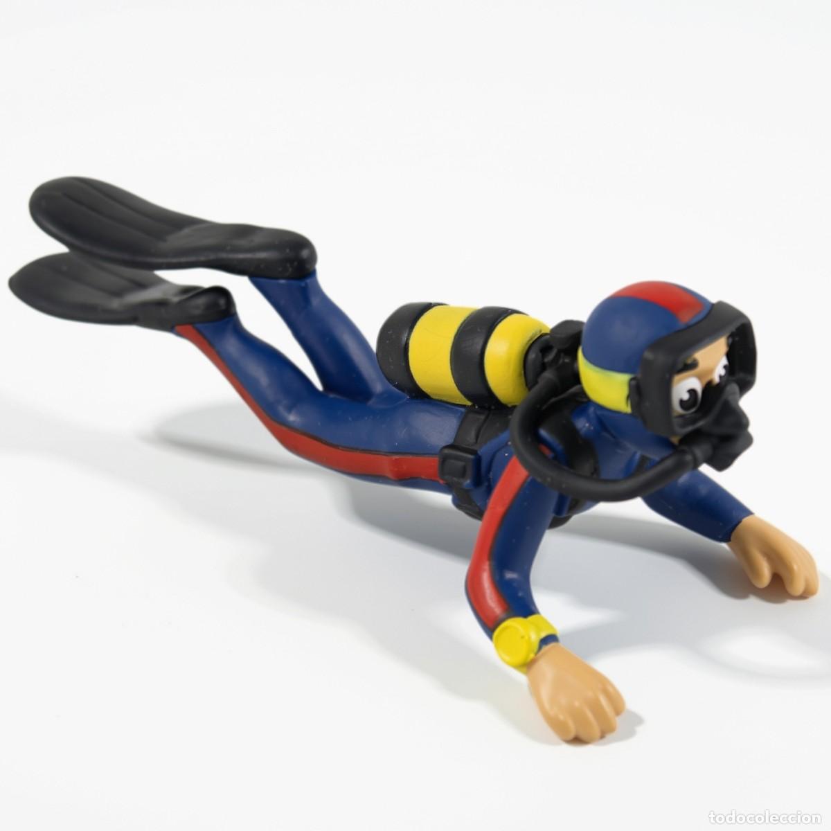 Figuras de Borracha e PVC: Figura Buzo Submarinista de PVC Vintage Juguete de Buceo 12cm