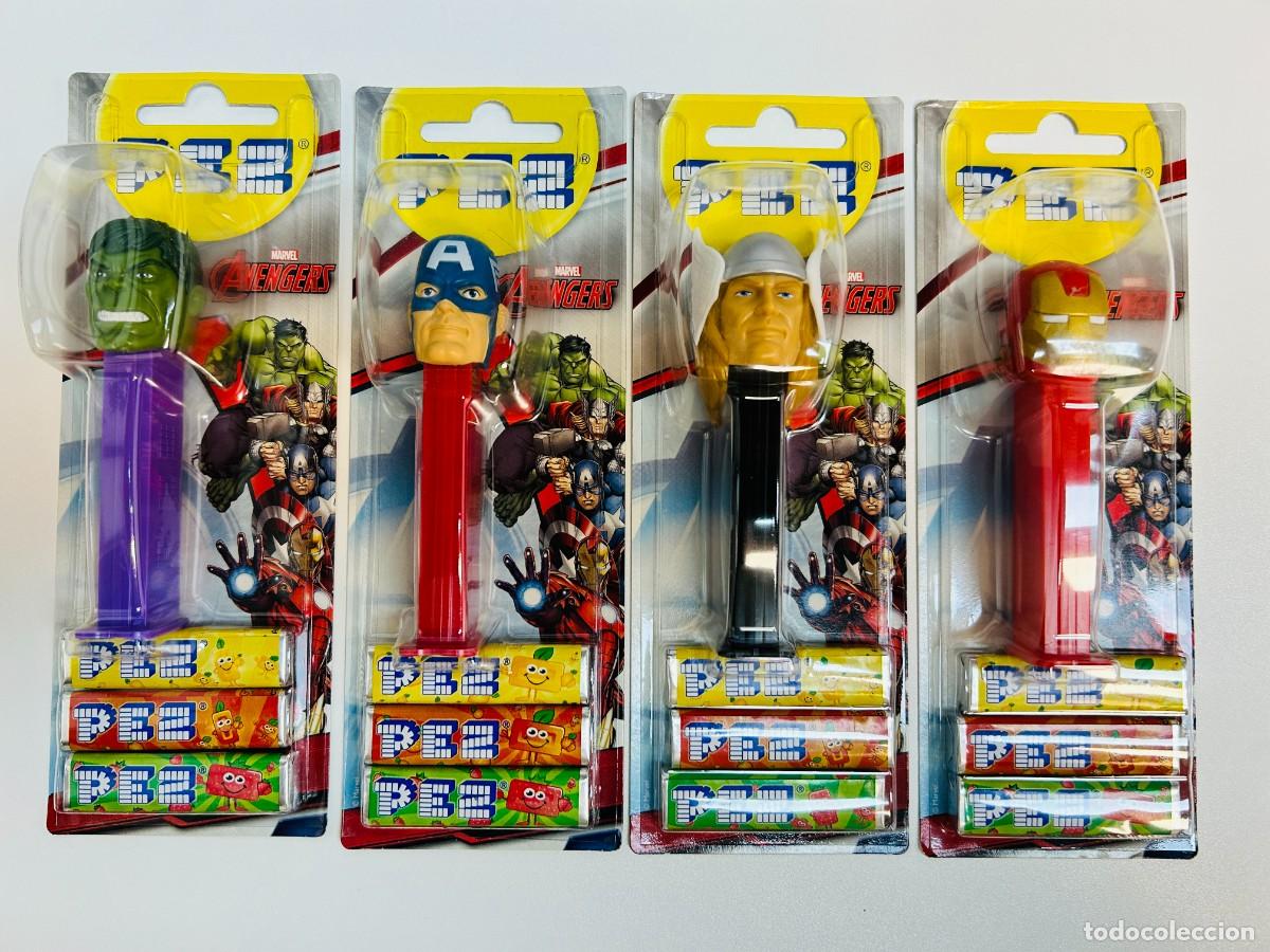 Figure di Gomma e PVC: Lote de 4 dispensadores de caramelos PEZ - Colecci&oacute;n Marvel Avengers Cl&aacute;sica, Set Completo