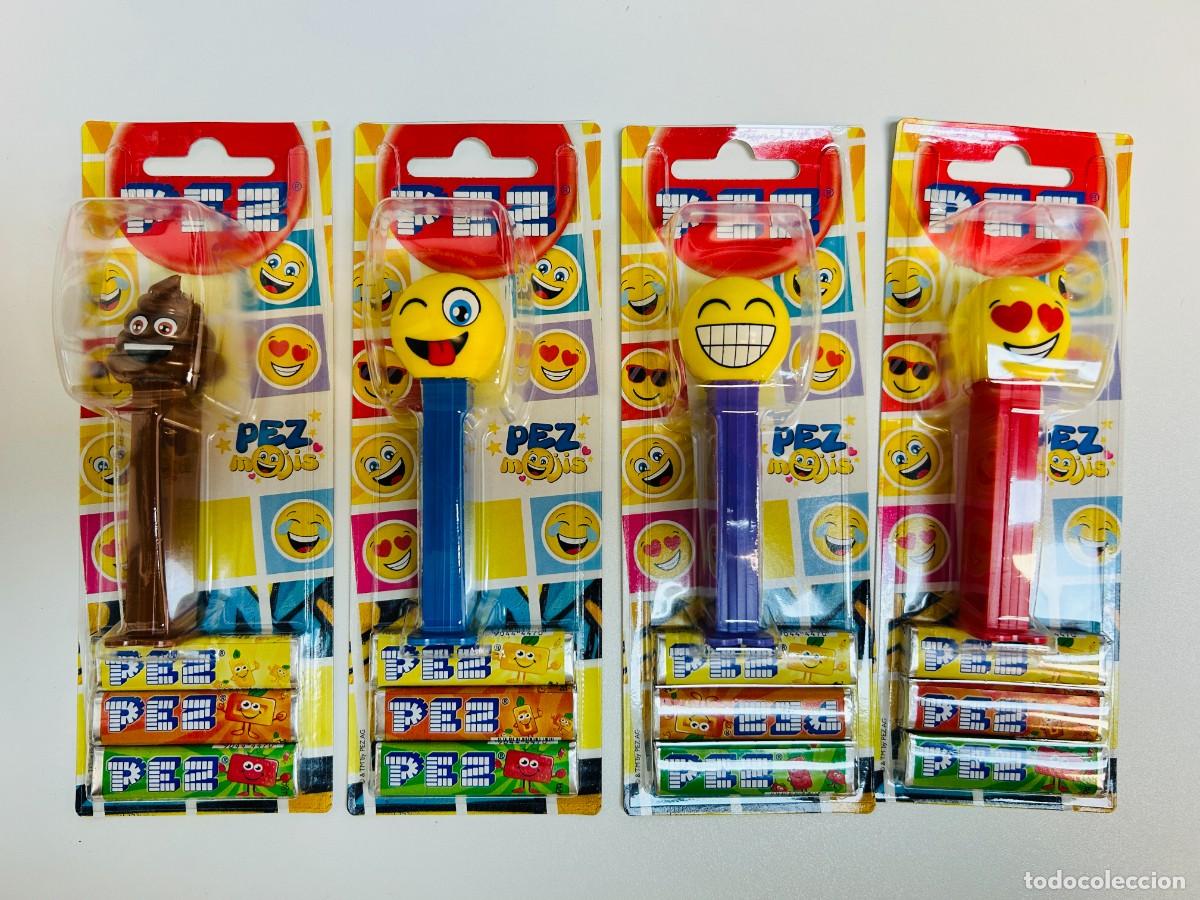 Figure di Gomma e PVC: Lote de 4 dispensadores de caramelos PEZ - Colecci&oacute;n PEZ Emojis / PEZmojis Set Completo