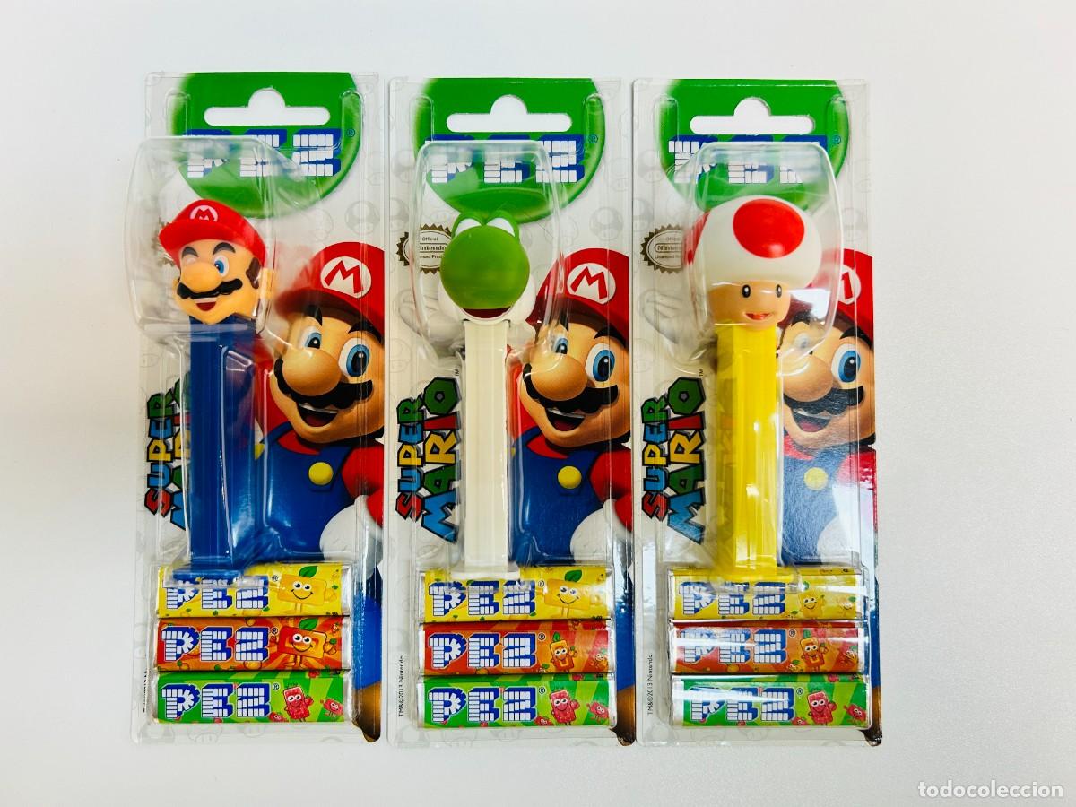 Figure di Gomma e PVC: Lote de 3 dispensadores de caramelos PEZ - Colecci&oacute;n Super Mario / Nintendo