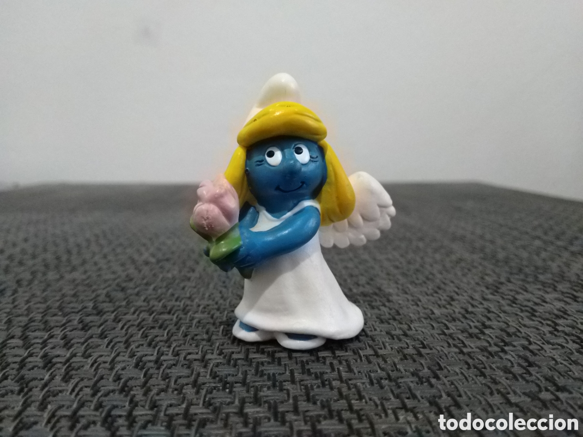 Figurines en Caoutchouc et PVC: FIGURA PVC PITUFO PITUFINA SCHLEICH PEYO SMURFS PITUFOS SMURF SCHLUMPF ANGEL ALAS NOVIA FLORES RAMO