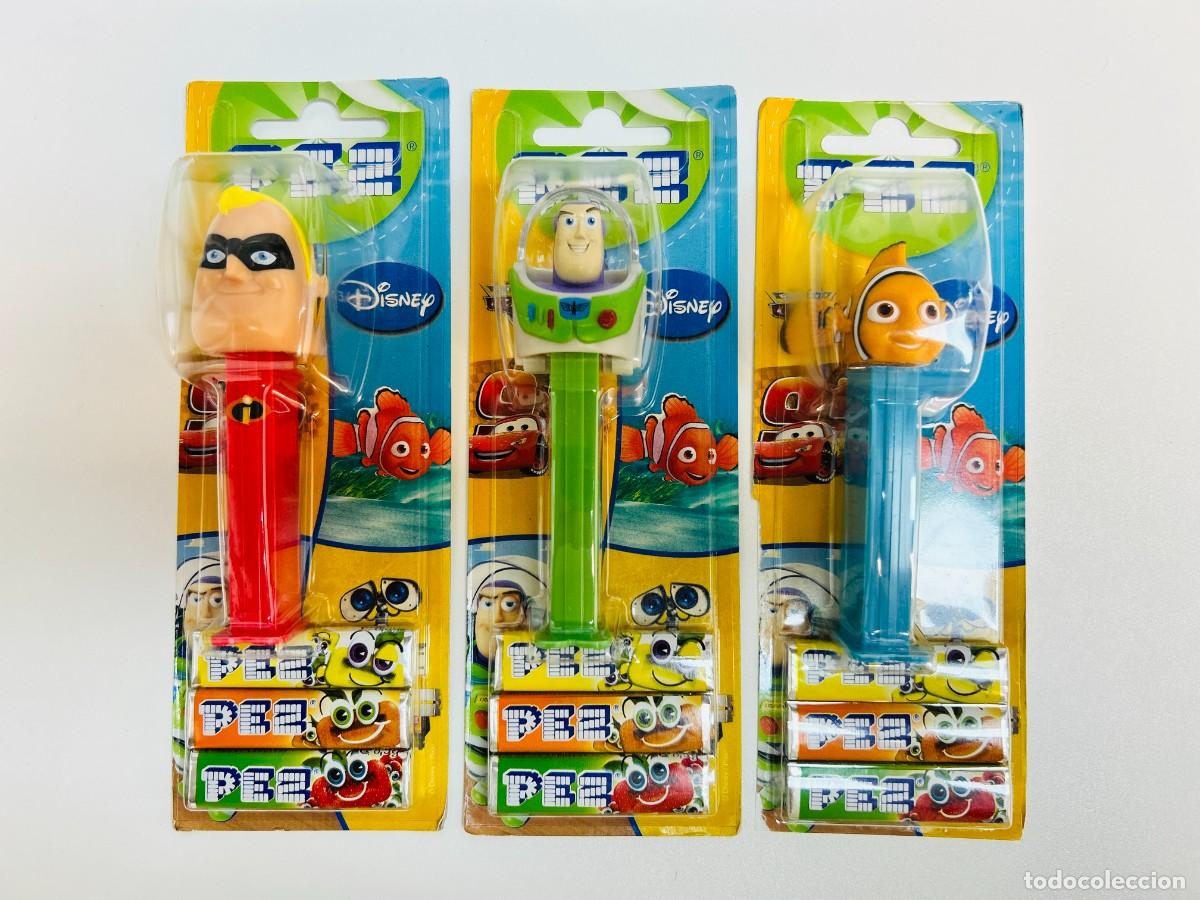 Figure di Gomma e PVC: Lote de 3 dispensadores de caramelos PEZ - Colecci&oacute;n Disney Pixar World of Disney