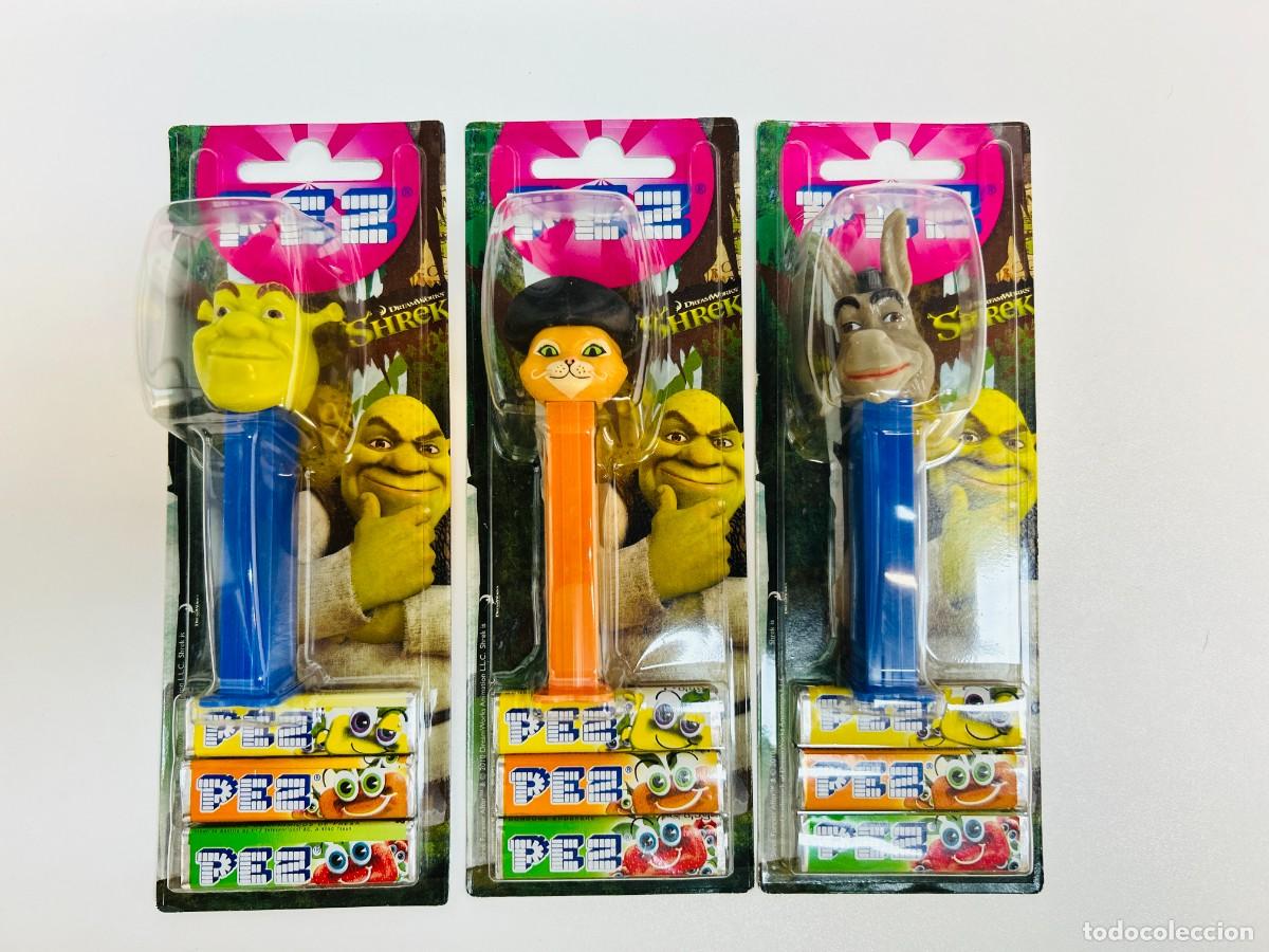 Figure di Gomma e PVC: Lote de 3 dispensadores de caramelos PEZ - Colecci&oacute;n DreamWorks Shrek