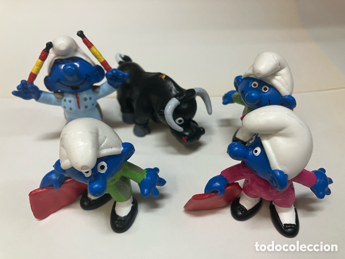 Figuras de Borracha e PVC: Pitufos toreros muy raros completos