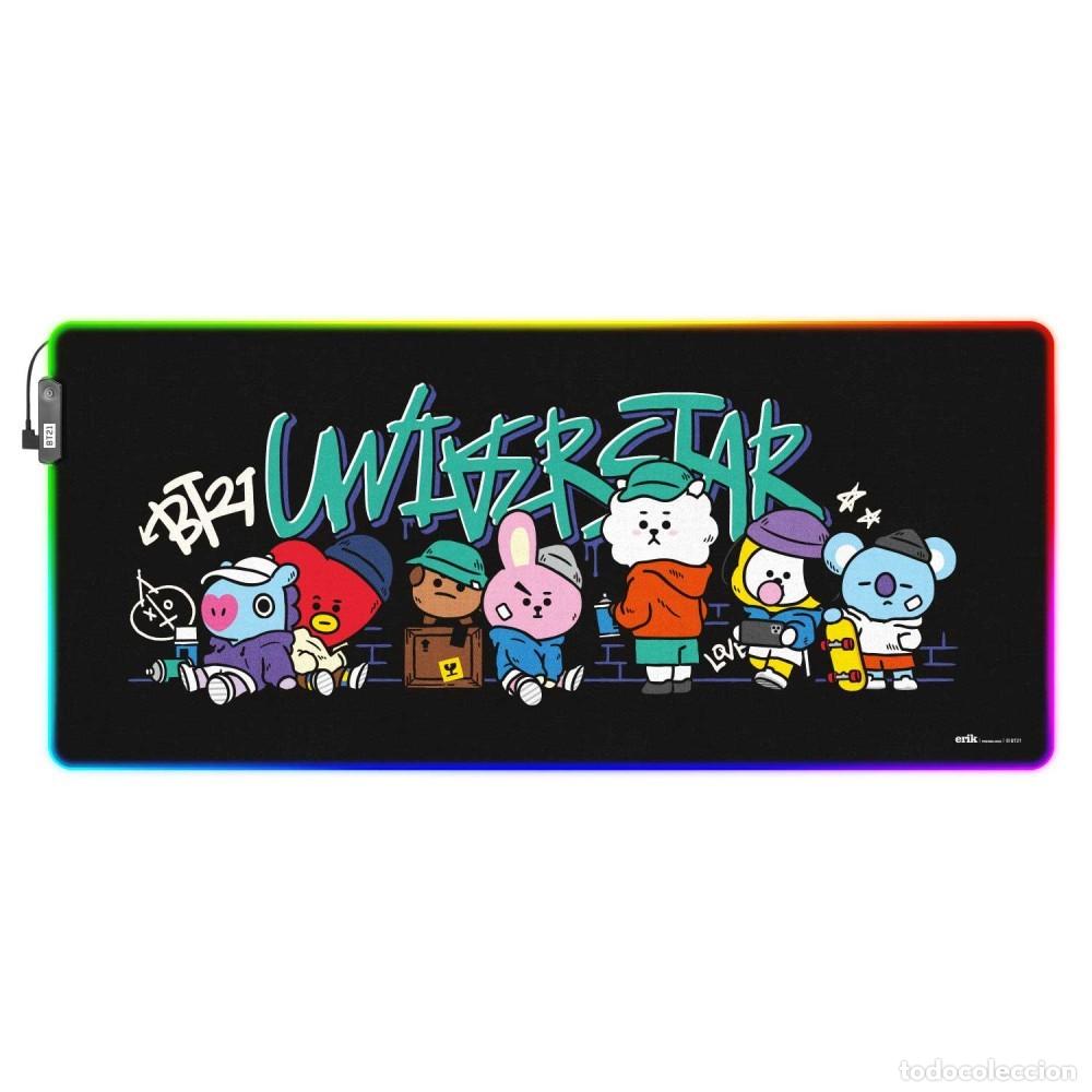 Figuras de Borracha e PVC: Alfombrilla Rat&oacute;n XXL LED � BT21 (90 x 40 x 4 mm)