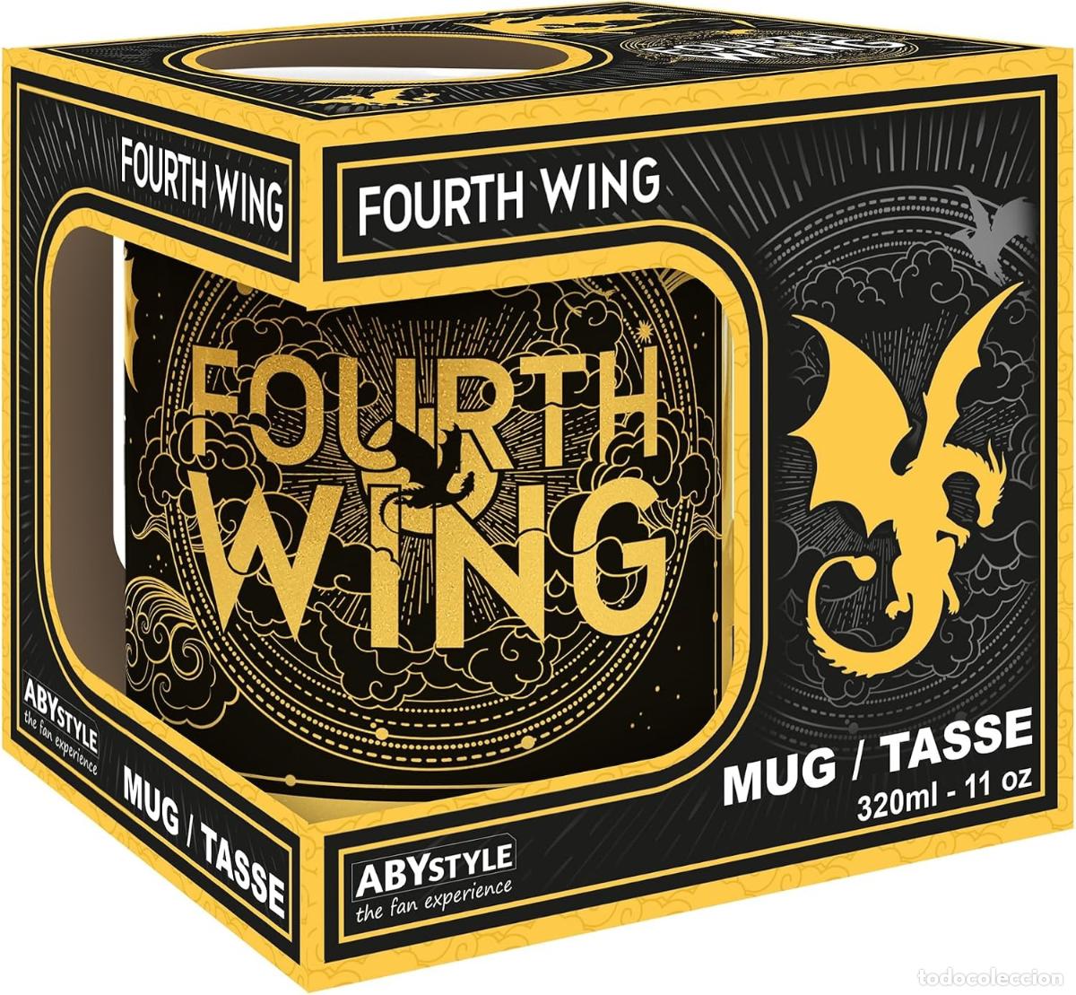 Figuras de Borracha e PVC: Taza FOURTH WING LOGO DORADA 320 ML