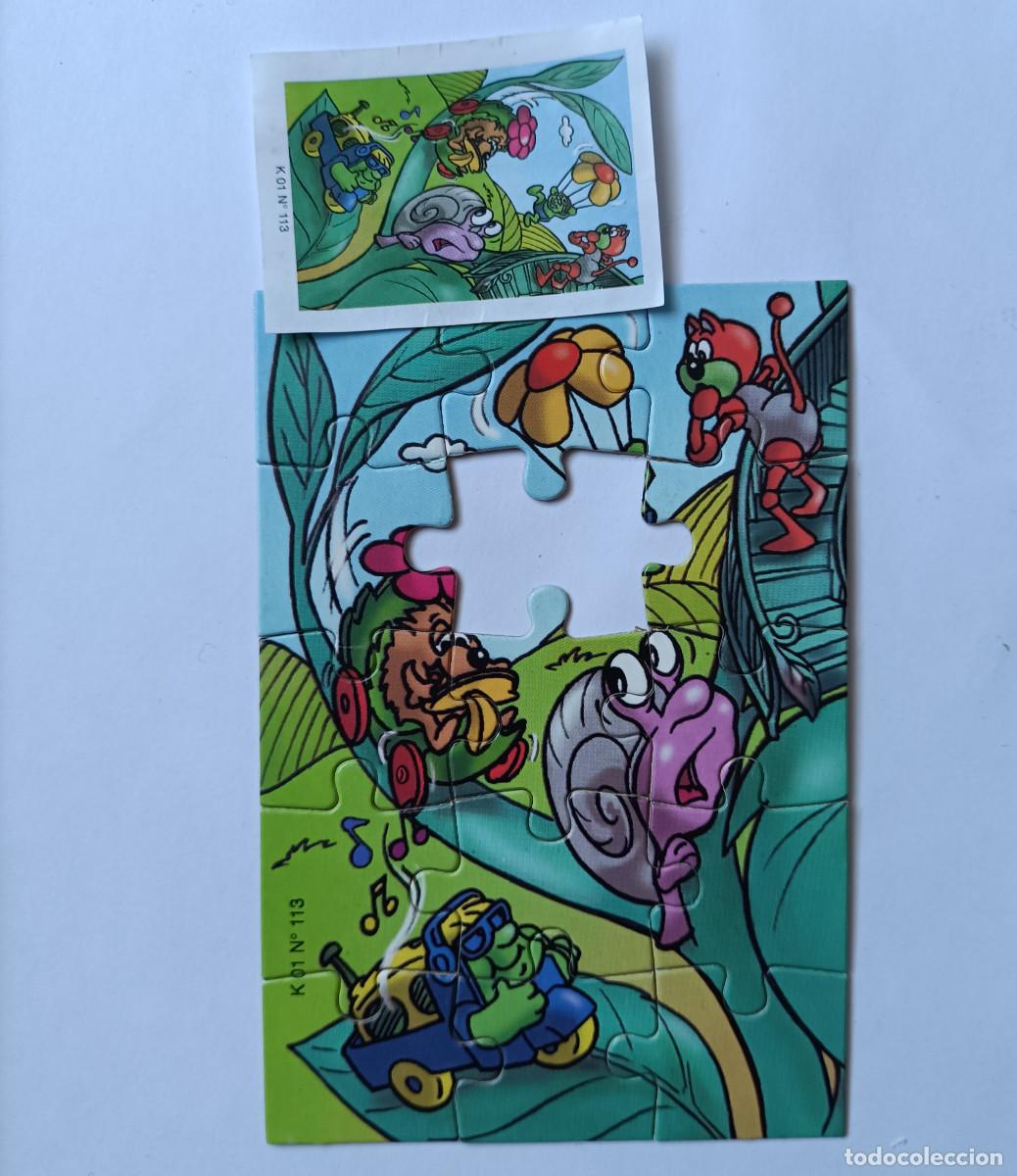 Figuras de goma Kinder: puzzle kinder antiguo funda puzle rompecabezas k01 113 caracol erizo