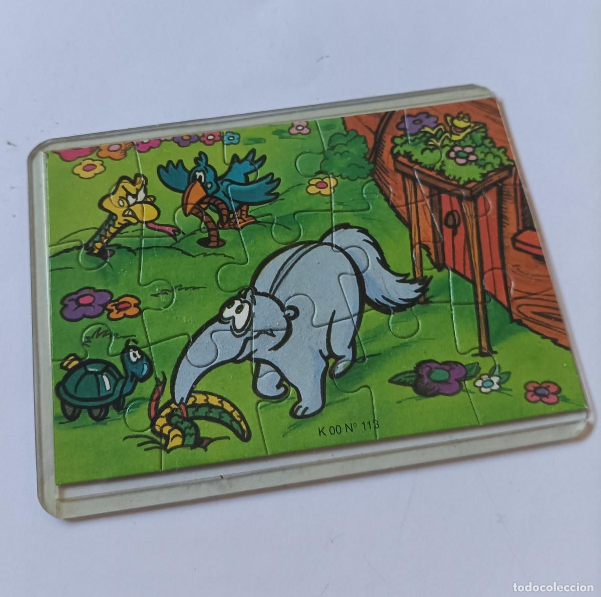 Figuras de goma Kinder: puzzle kinder antiguo funda puzle rompecabezas k00 113 oso hormiguero pajaro serpiente