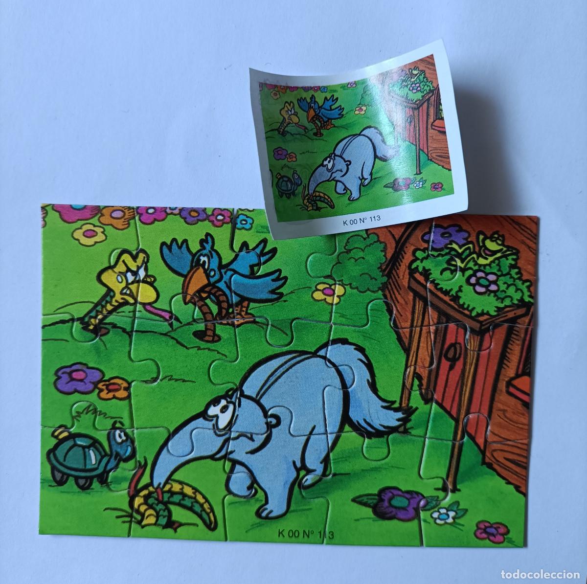 Figuras de goma Kinder: puzzle kinder antiguo puzle rompecabezas k00 113 oso hormiguero pajaro serpiente