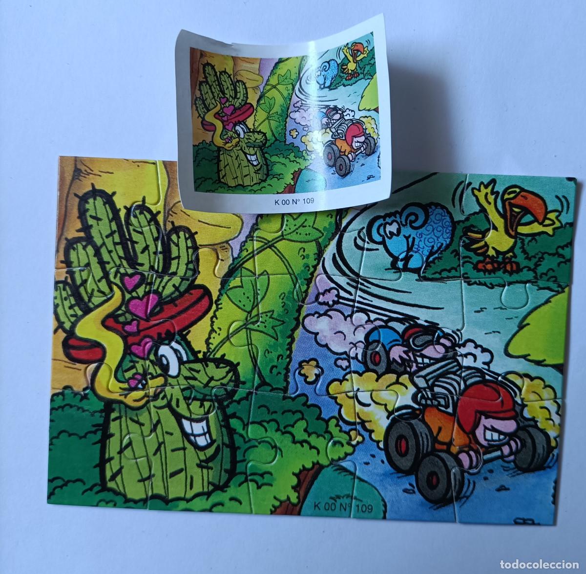 Figuras de goma Kinder: puzzle kinder antiguo puzle rompecabezas k00 109 cactus coche cabra