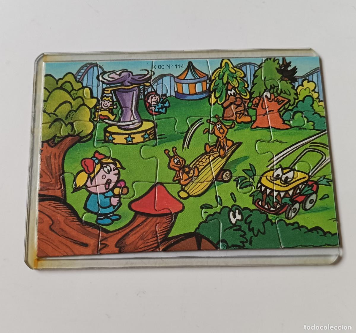 Figuras de goma Kinder: puzzle kinder antiguo puzle rompecabezas k00 00 114 helado tiovivo arboles mazorca bichos