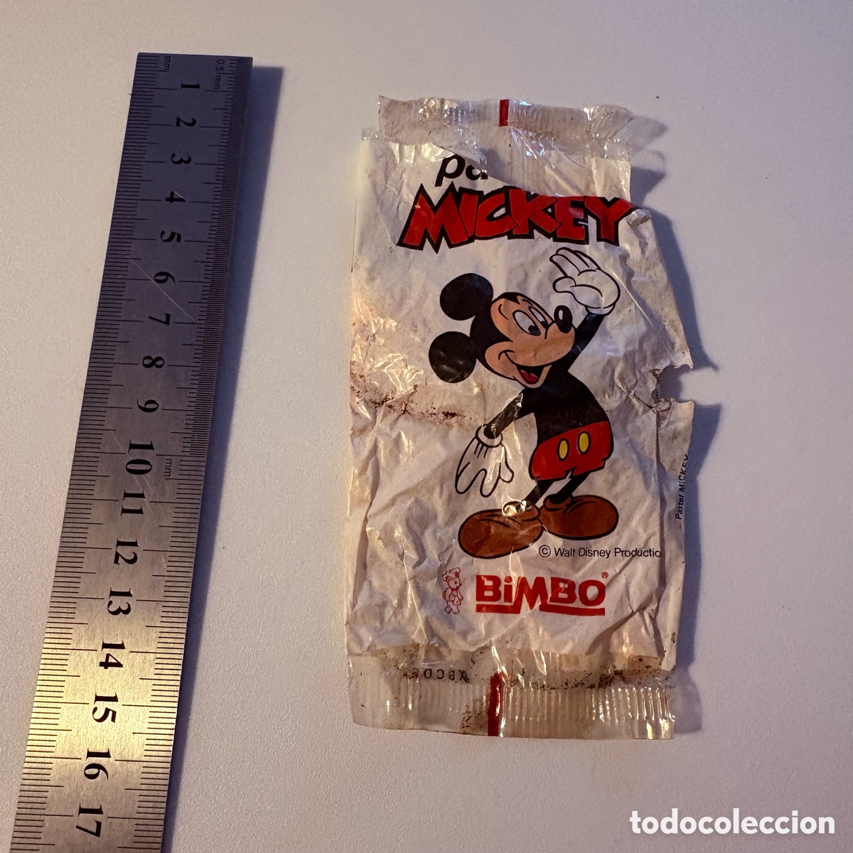 Figuras de goma y PVC: envoltorio pastelito bimbo mickey mouse a&ntilde;os 80 cromo dunkin