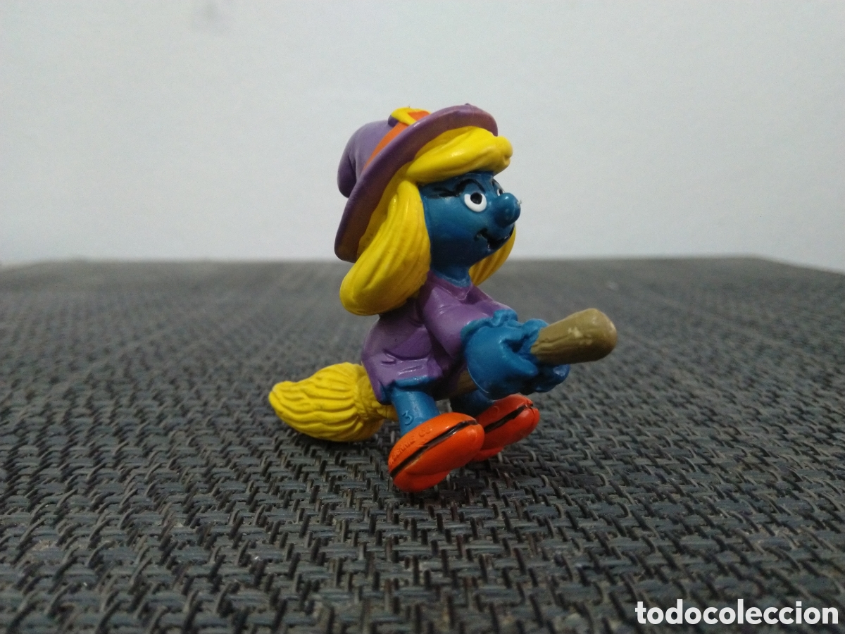 Figuras de goma y PVC: FIGURA PVC PITUFO PITUFINA SCHLEICH PEYO SMURFS PITUFOS SMURF SCHLUMPF BRUJA ESCOBA