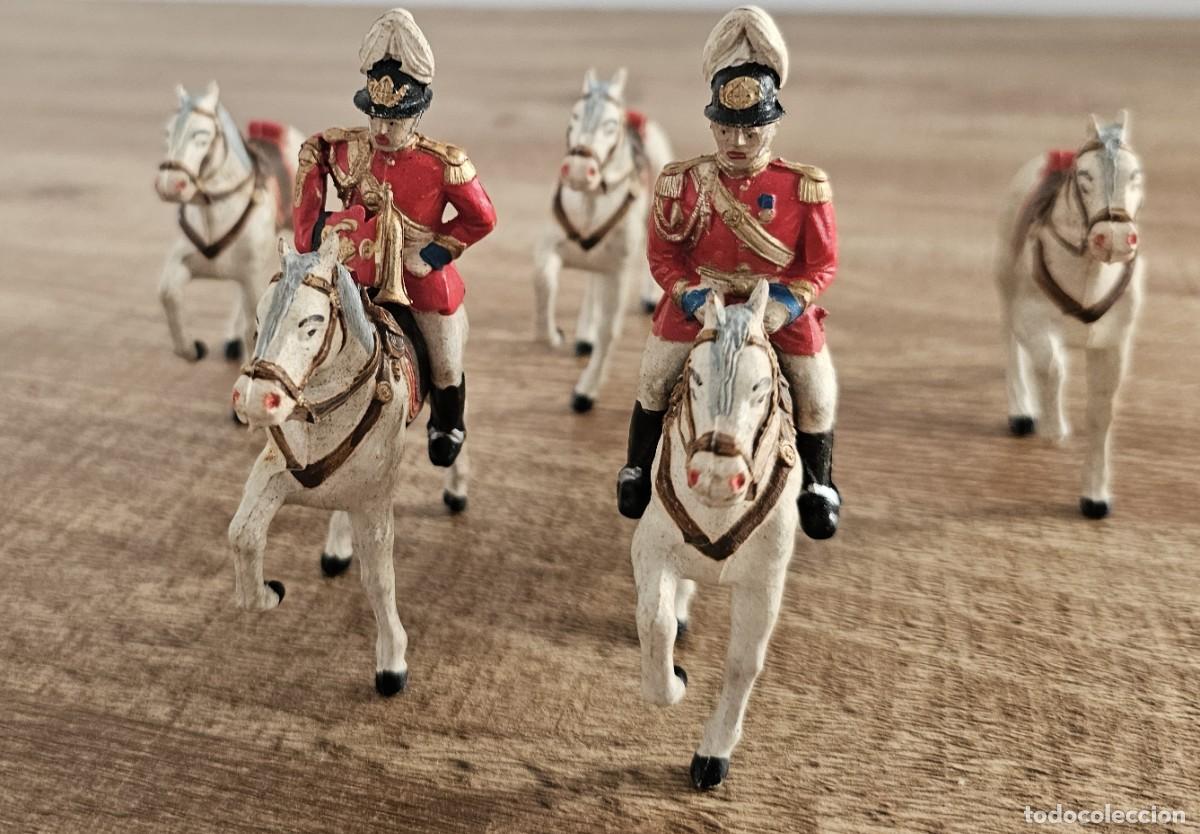 Figuras de goma y PVC: Reamsa Gomarsa Soldis - Guardia Urbana de Barcelona con uniforme de gala - 2 Jinetes y 5 caballos